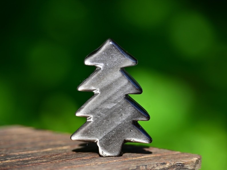 2” Natural carved mixed material Christmas Tree Reiki decor healing gift 1pc