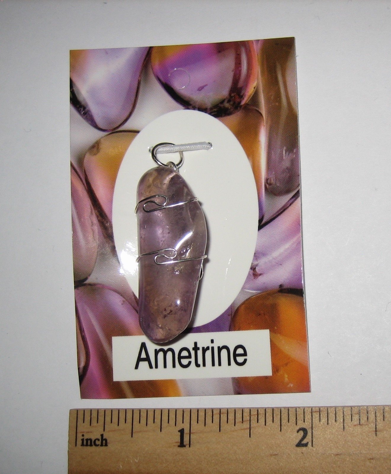 1.45″ TUMBLED POLISHED AMETRINE (AMETHYST & CITRINE) QUARTZ CRYSTAL PENDANT *1
