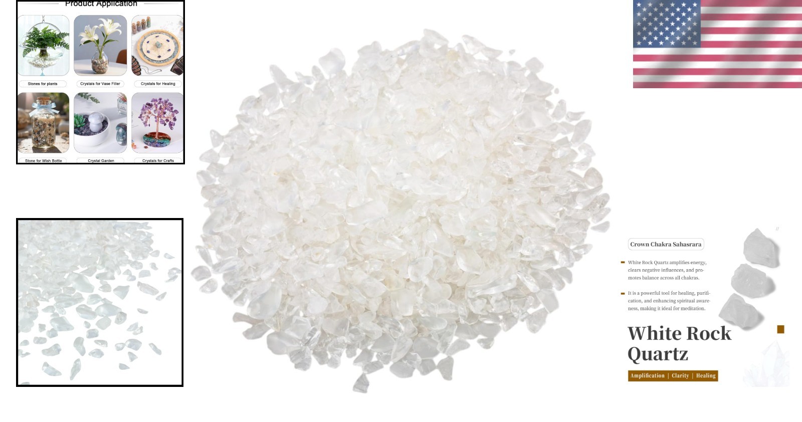 Natural Rock Quartz Crystal Pieces 1lb Bag