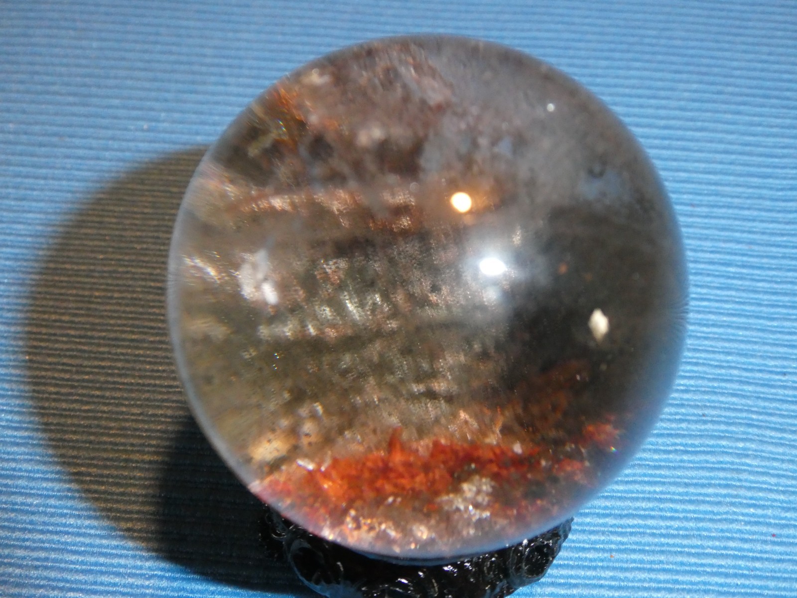 RARE GARDEN QUARTZ MOUNTAIN SCENE LODOLITE CRYSTAL SHAMAN DREAM SPHERE 45 MM DIA