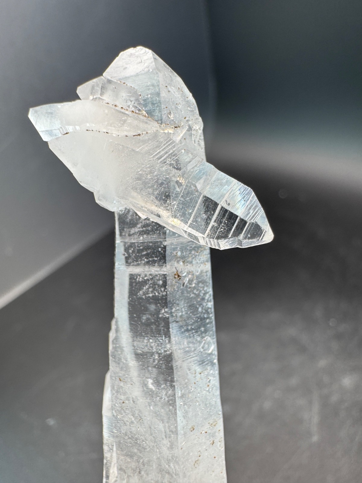 6528 Clear Quartz Crystal with Double Terminated Cross Crystal Brazil 20g