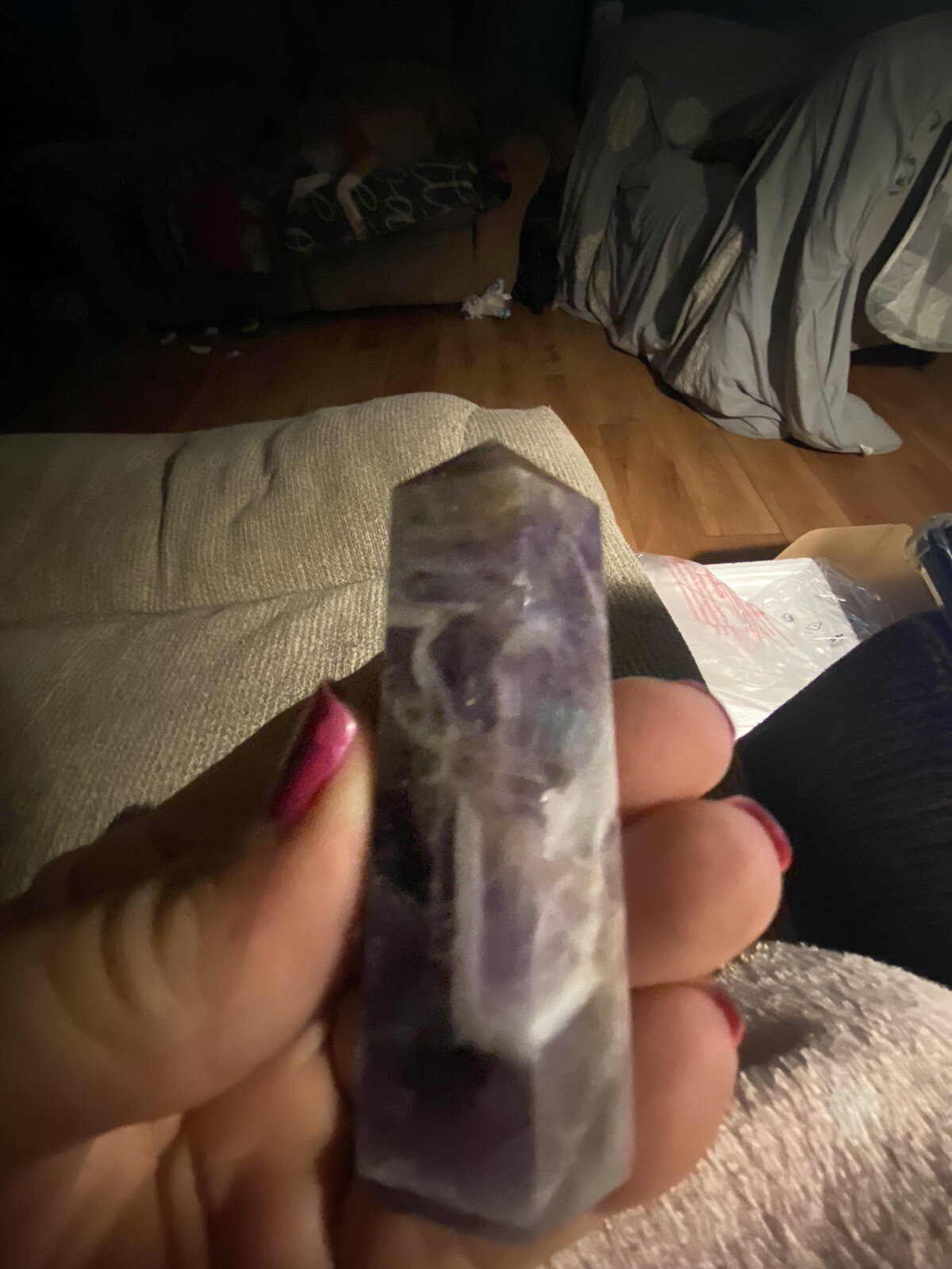 Amethyst Tower 3 1/2 Inches Around And 3.5 Ounces