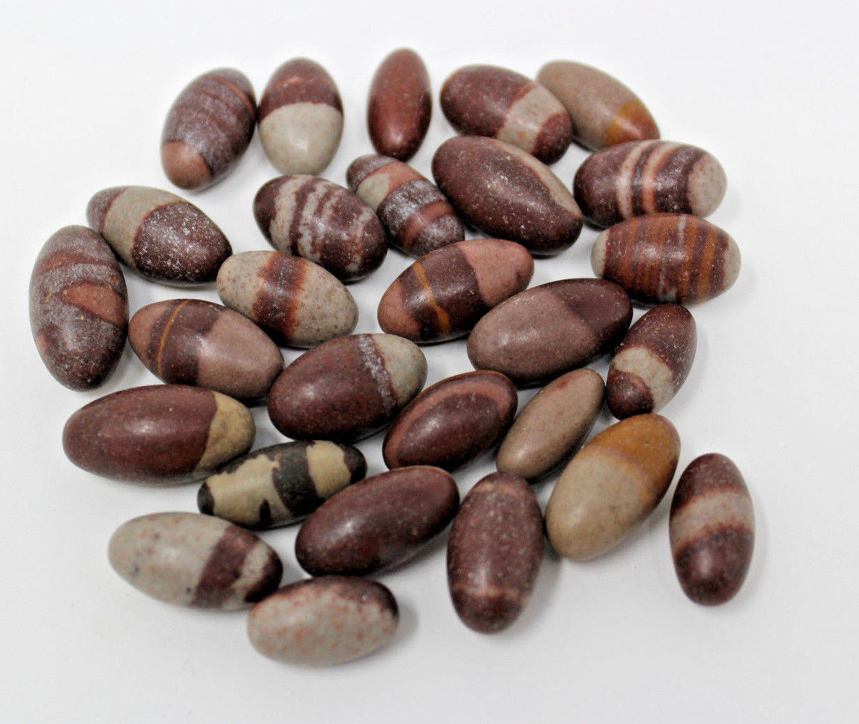 Lot of 10 Shiva Lingam Stones Small 1-1.25″ (Shiva Lingham Narmada River India)