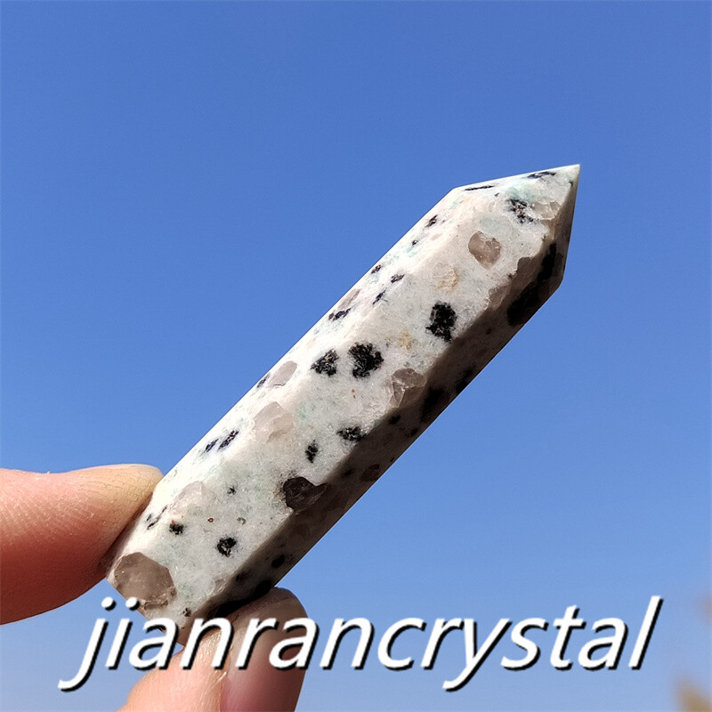 3pcs Natural Kiwi Fruit Quartz Obelisk Crystal Wand Point Tower Healing 5.5cm
