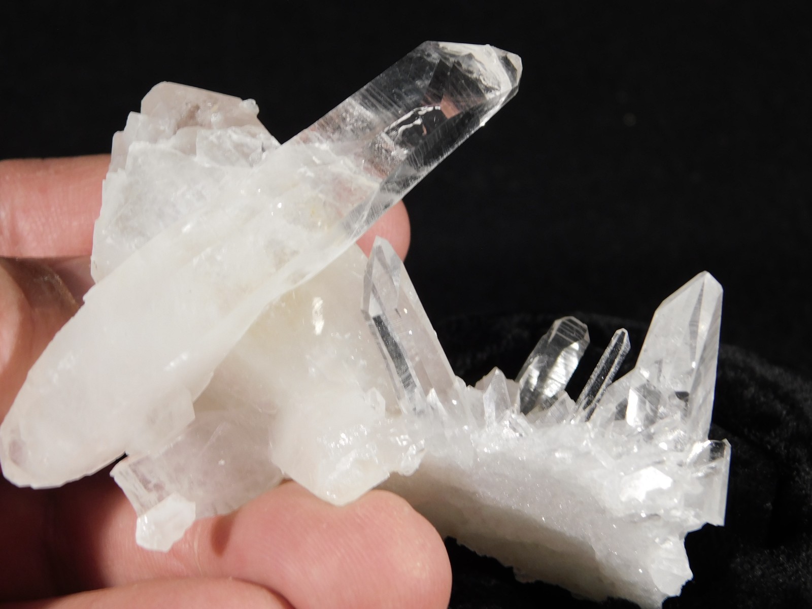 SUPER! TRANSLUCENT Quartz Crystal Cluster Collier Creek ARKANSAS 78.5gr