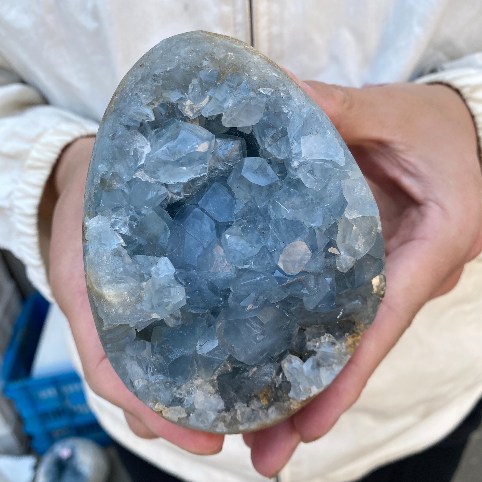 2.8LB Celestite Cluster Blue Geode Crystal Rock Yoga Meditation Reiki Decor