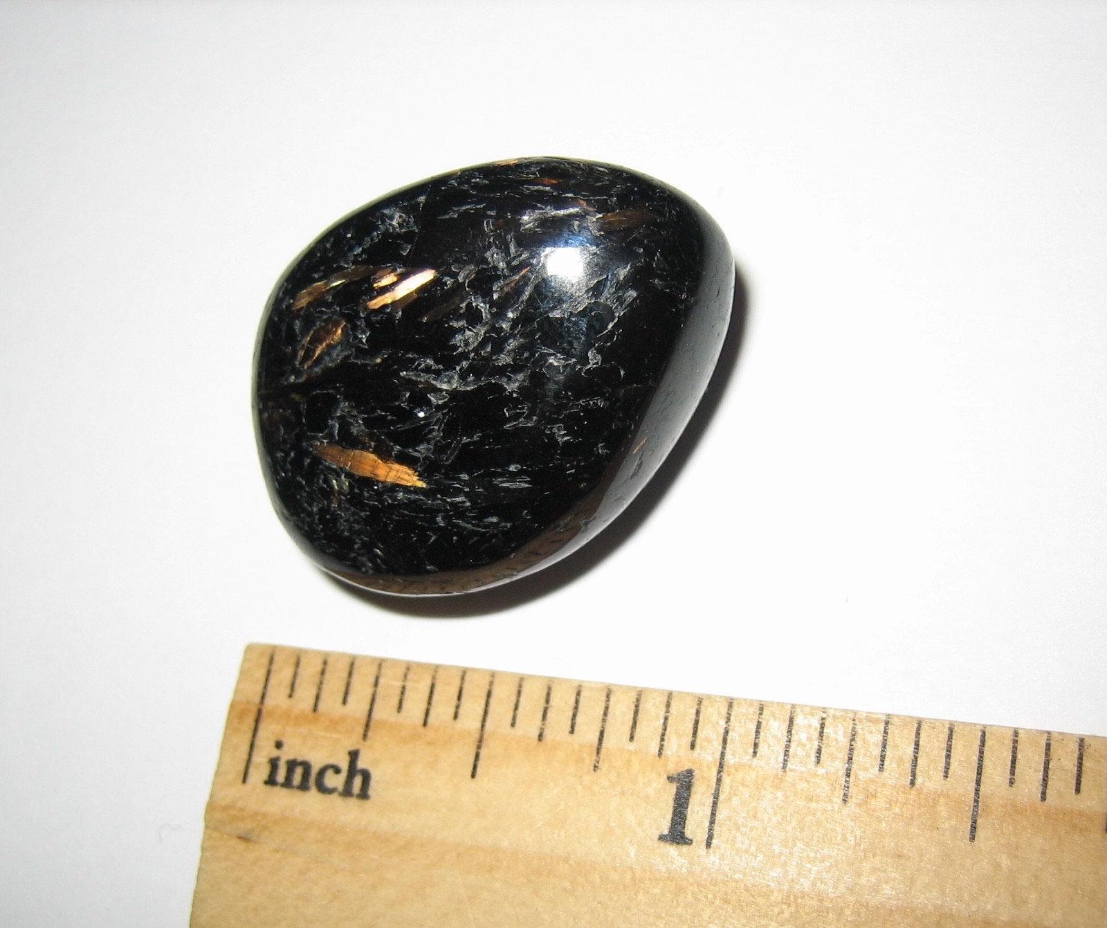 1.1″ RARE TUMBLED POLISHED AUTHENTIC NUUMMITE STONE FROM GREENLAND 12.6grams *10