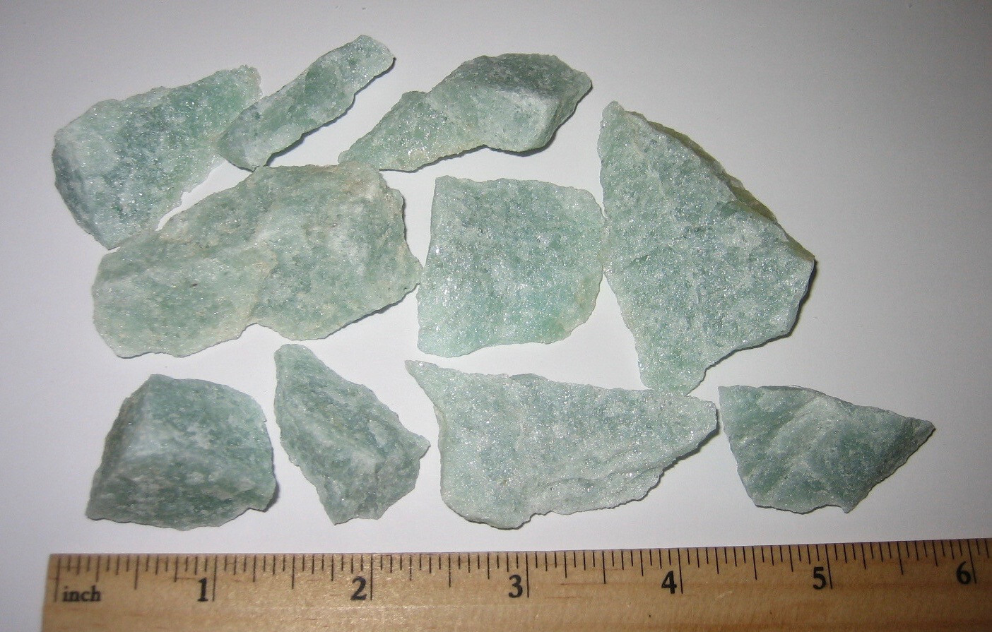10 NATURAL ROUGH 0.8″-2″ GREEN AVENTURINE QUARTZ STONE MINERALS GREECE 113.8g *1