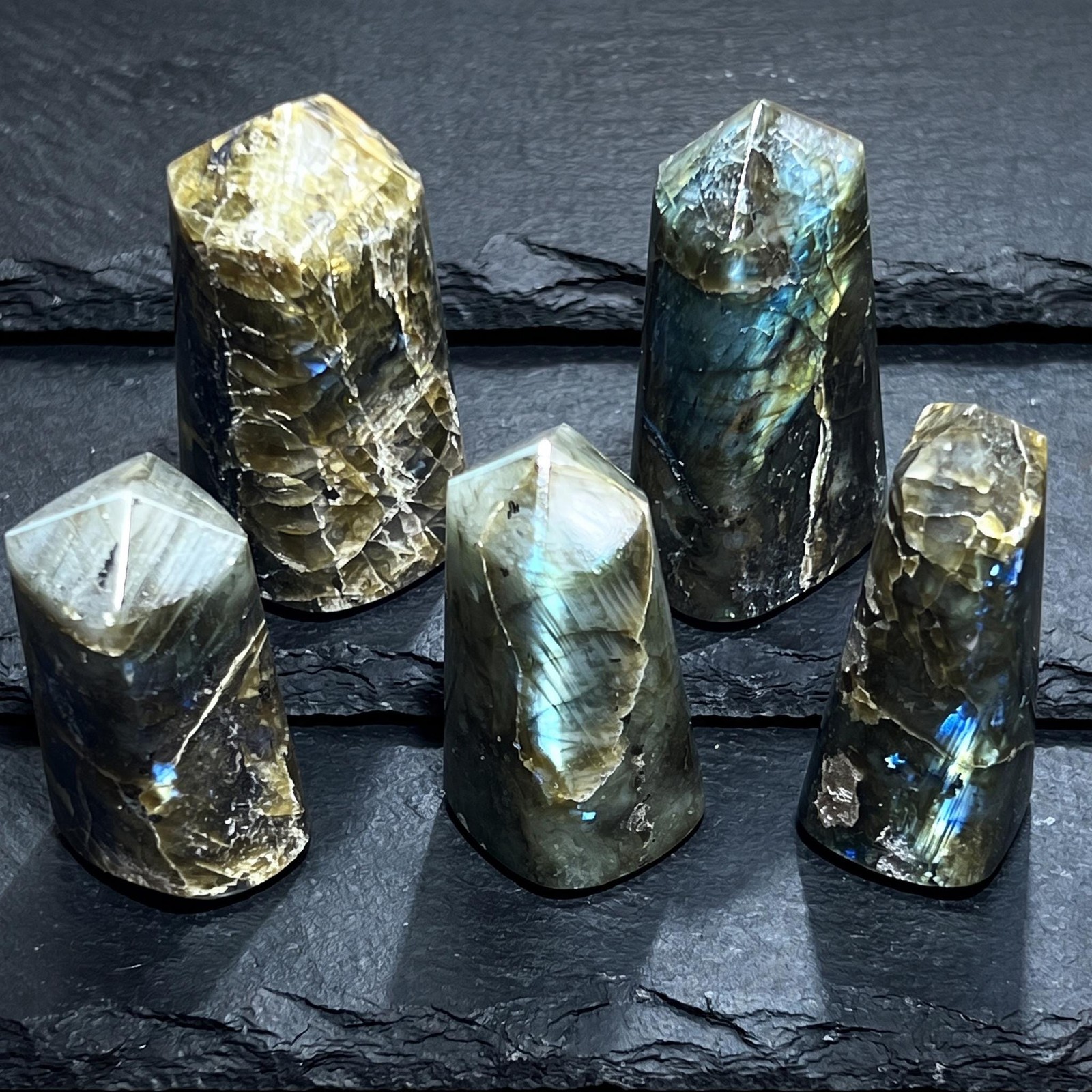 Labradorite Crystal Point Tower Polished Carving Gemstone Gift Decor Specimen