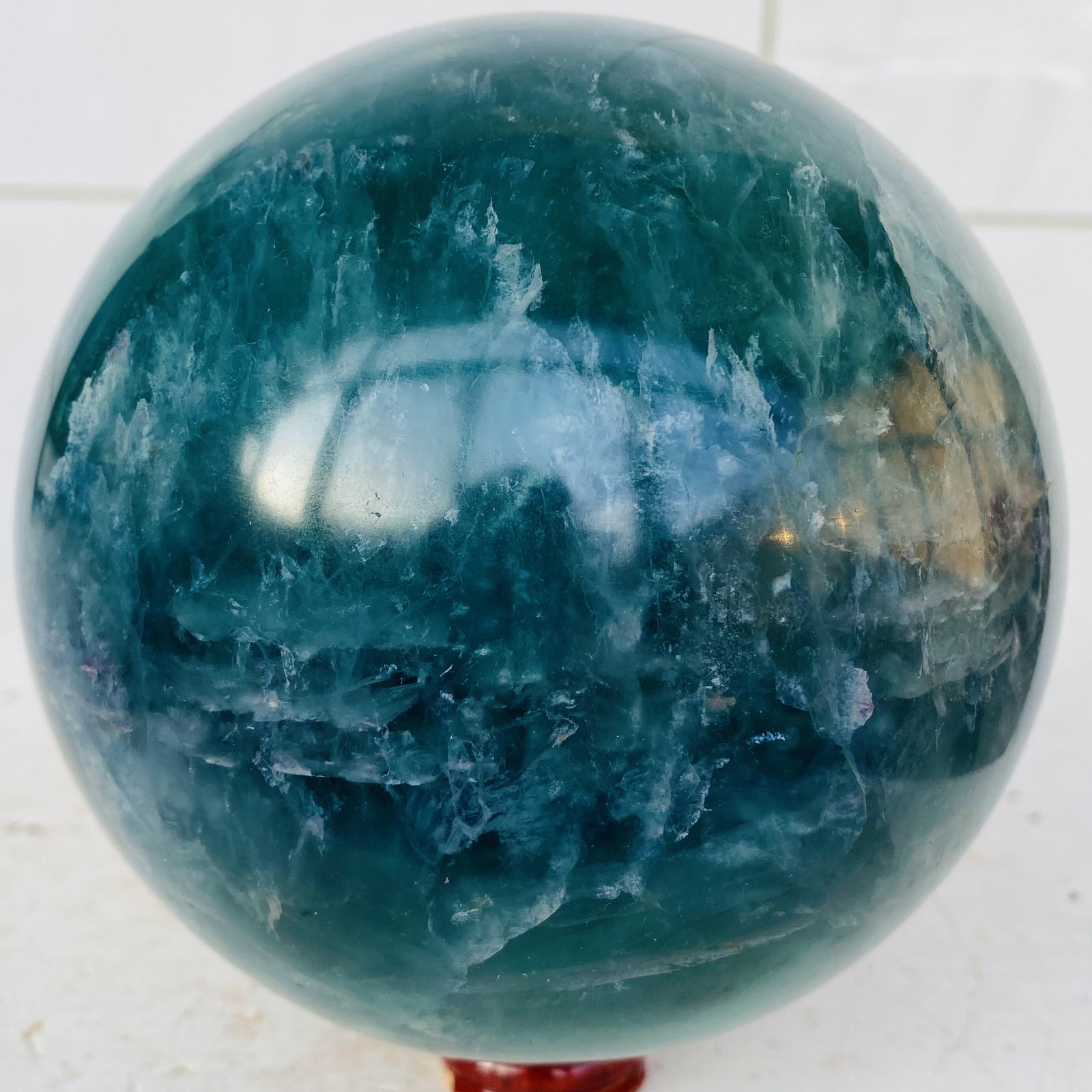Natural Green Fluorite ball quartz crystal Sphere Reiki energy healing 2800g