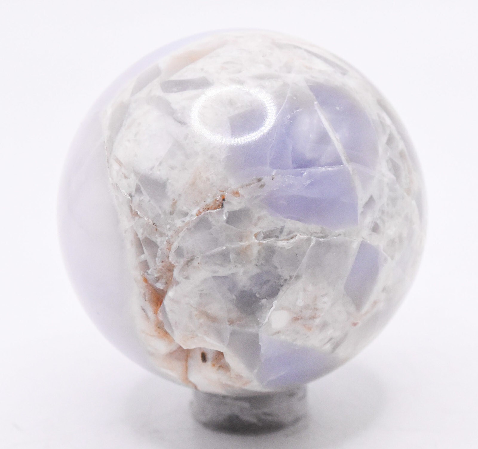 49mm 155g Bluish Chalcedony Sphere Polished Natural Crystal Mineral Ball – India