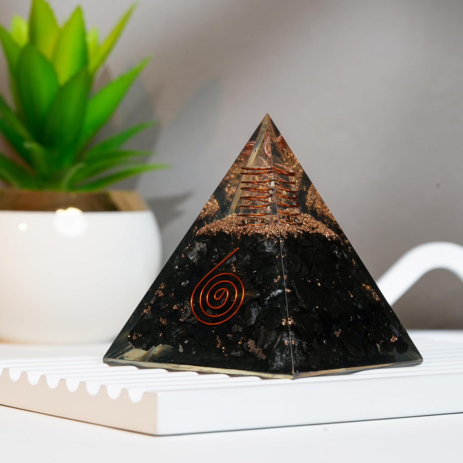 Shungite Orgonite Pyramid for Energy cleansing, Protection, Grounding Energy,…