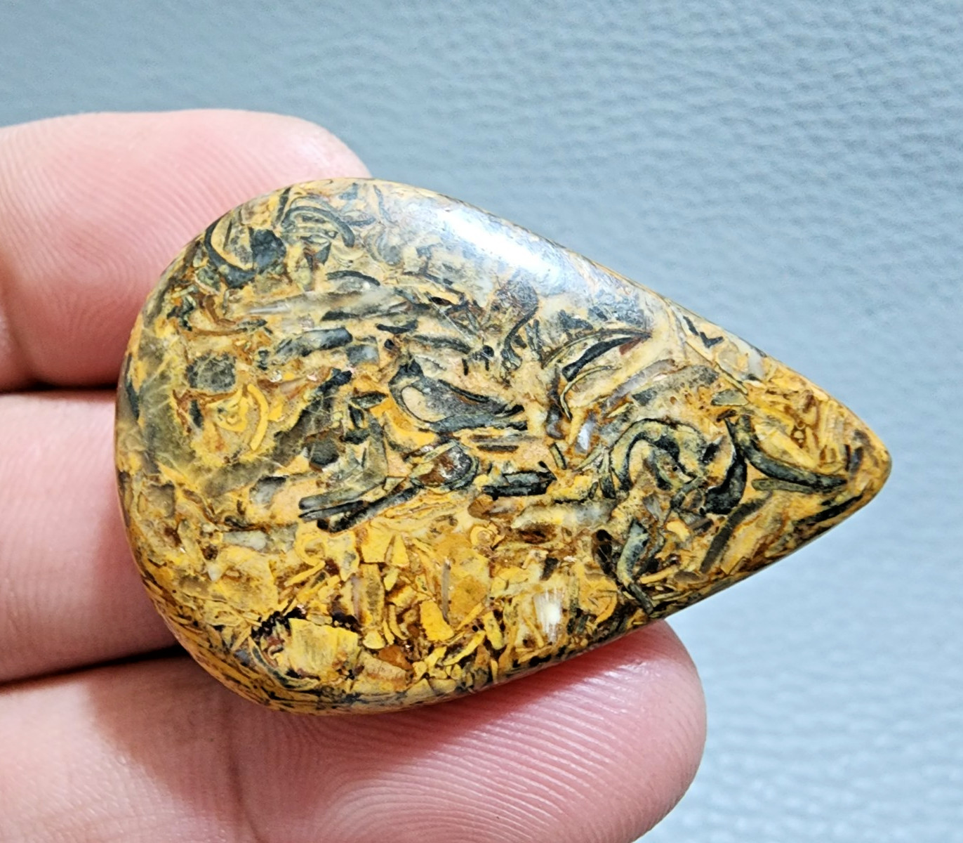 53 Crt Rare Designer Mariyam Jasper Palm Stone Cabochon Loose Gemstone Jewelry