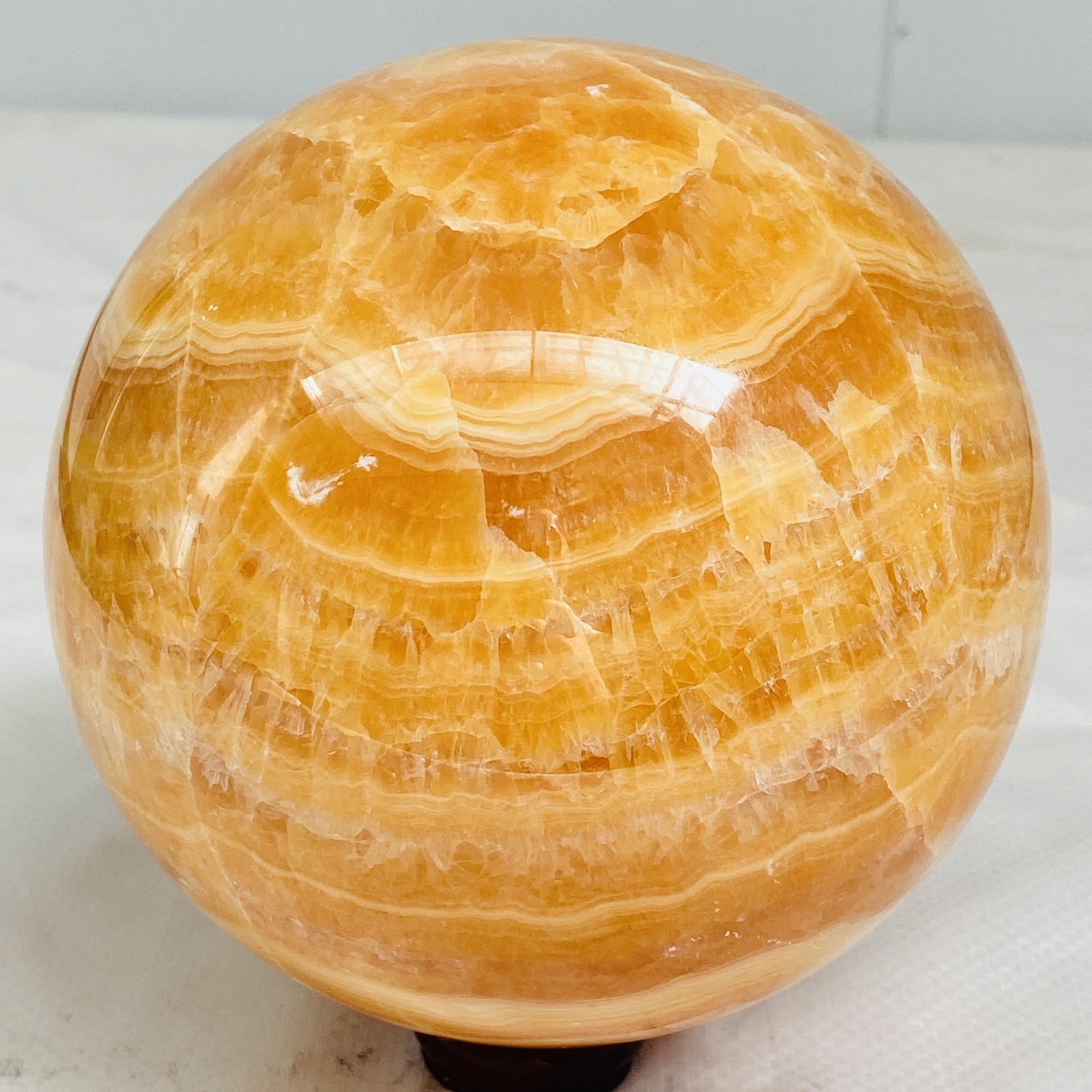 Natural Yellow Calcite Sphere Quartz Crystal Polished Ball Reiki Healing 6.87LB