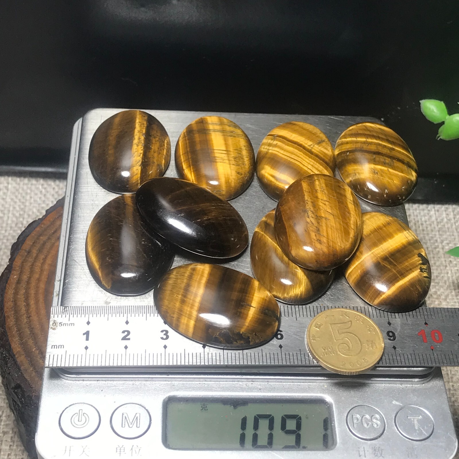 10pcs 100g Natural Tiger Eye Stone Pendant Polished Crystal Jewelry 839