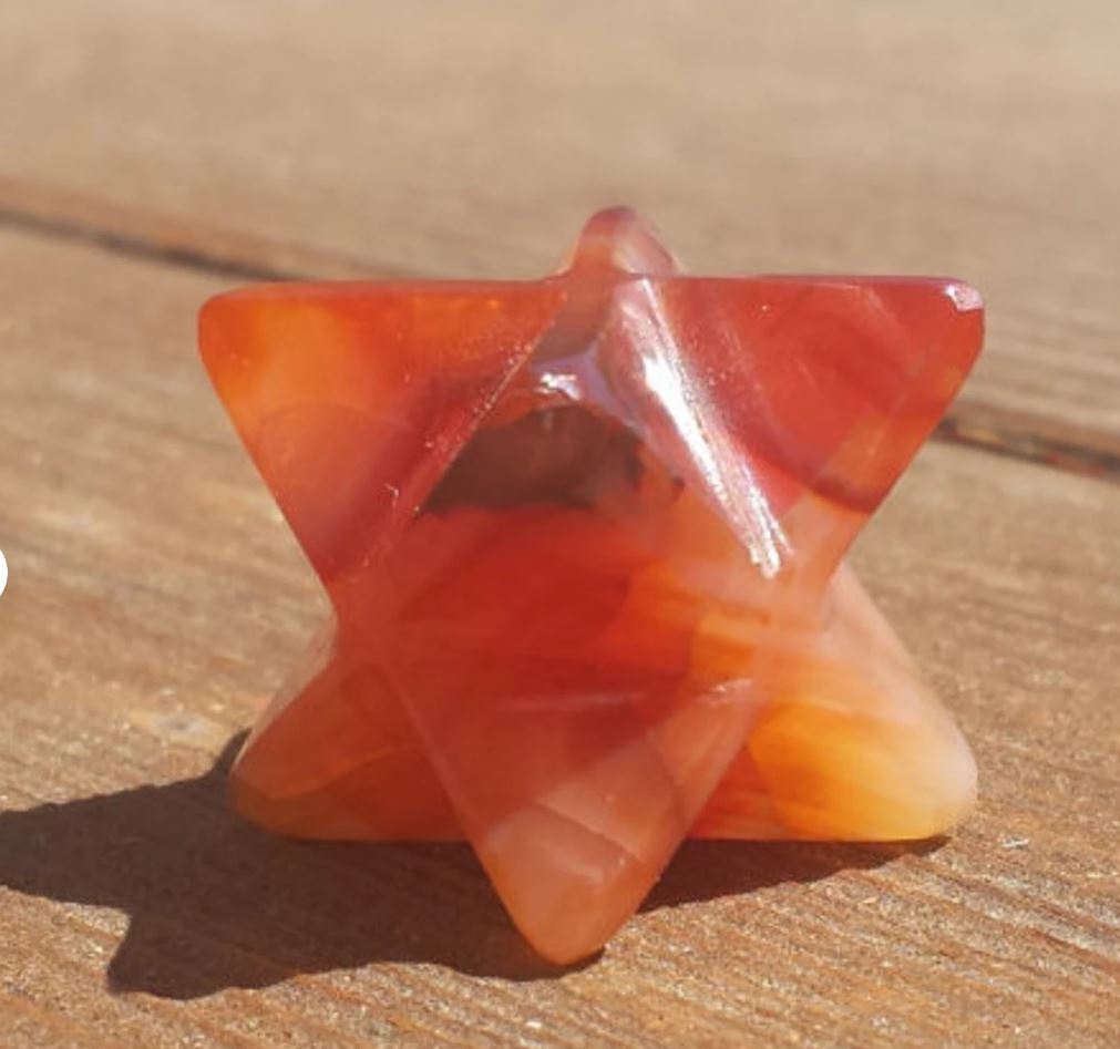 NATURAL CARNELIAN GEMSTONE MERKABA STAR (ONE) – BUY IT NOW