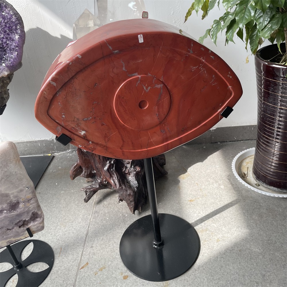 124.9LB 20″ Natural HUGE Red Obsidian EyeStatue Crystal Reiki Heal Quartz Decor