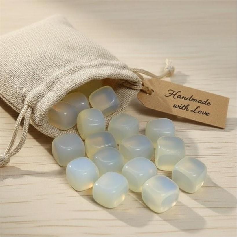 Premium White Opalite Tumbled 20 Pieces 850-950CT Stones – Calm Energy Crystals
