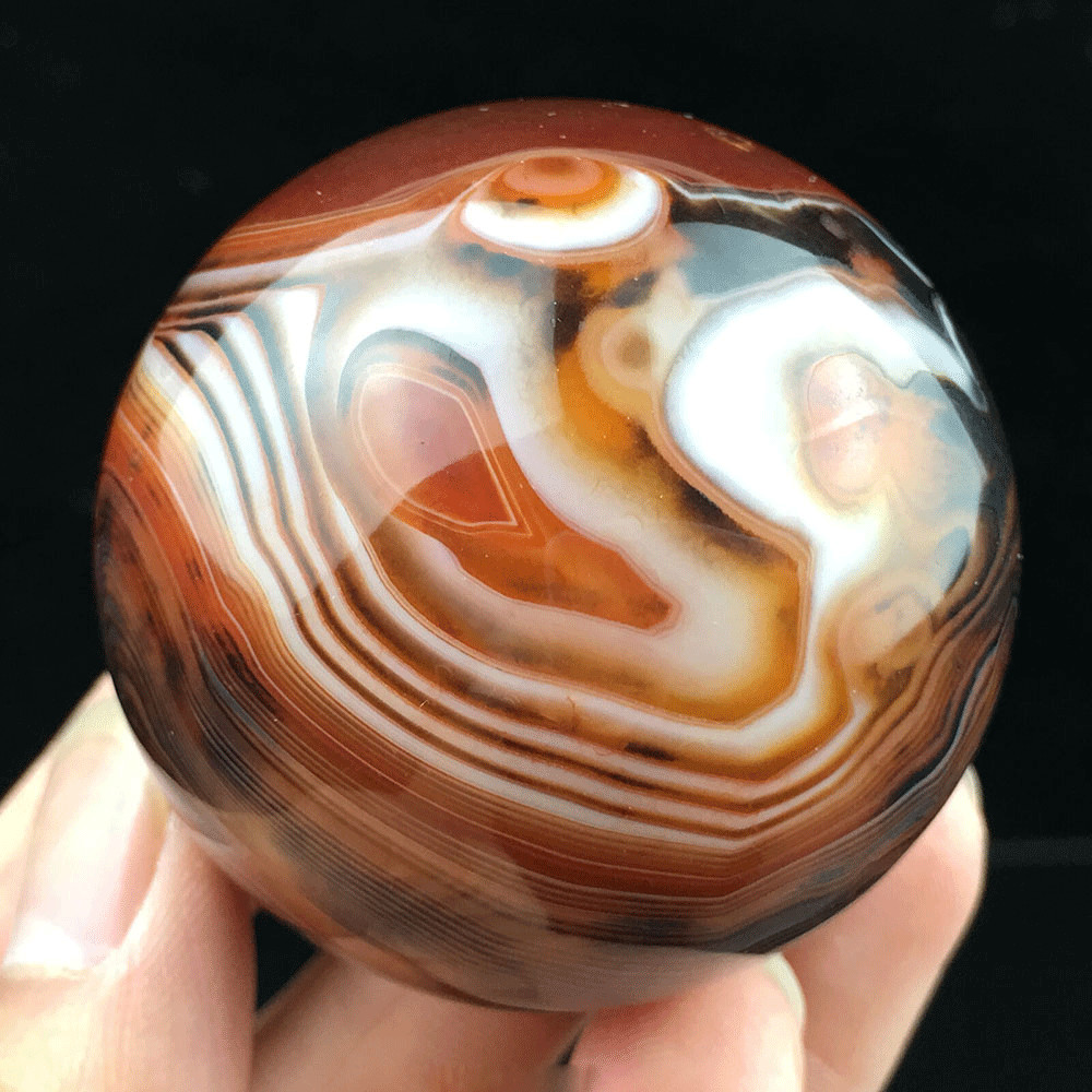 Natural Silk Agate Ball Quartz Crystal Sphere Ball Reiki Energy Stone DIa.35MM