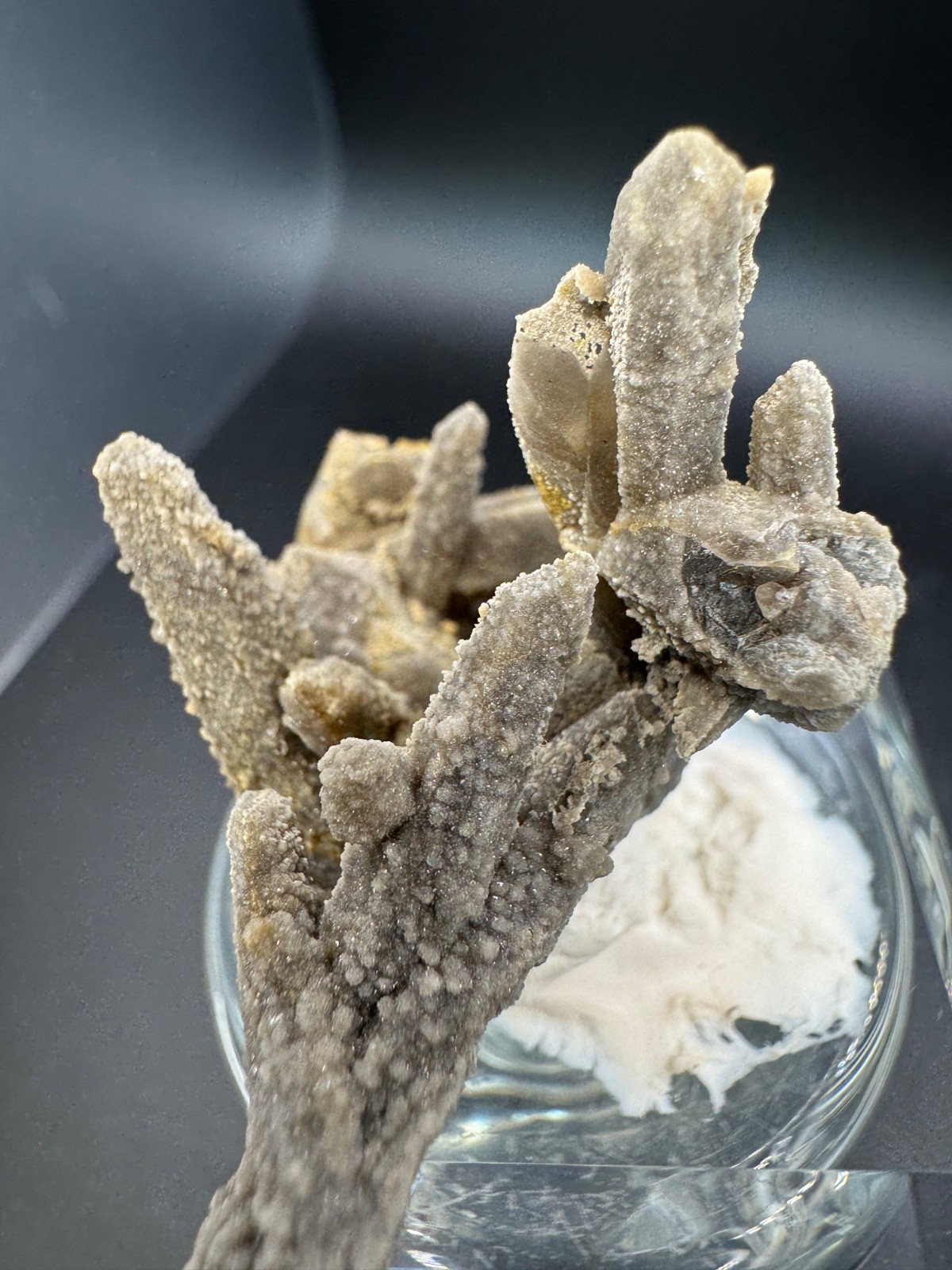 6343 Gray Candle Quartz Cluster with Druzy Coating Inner Mongolia 14g