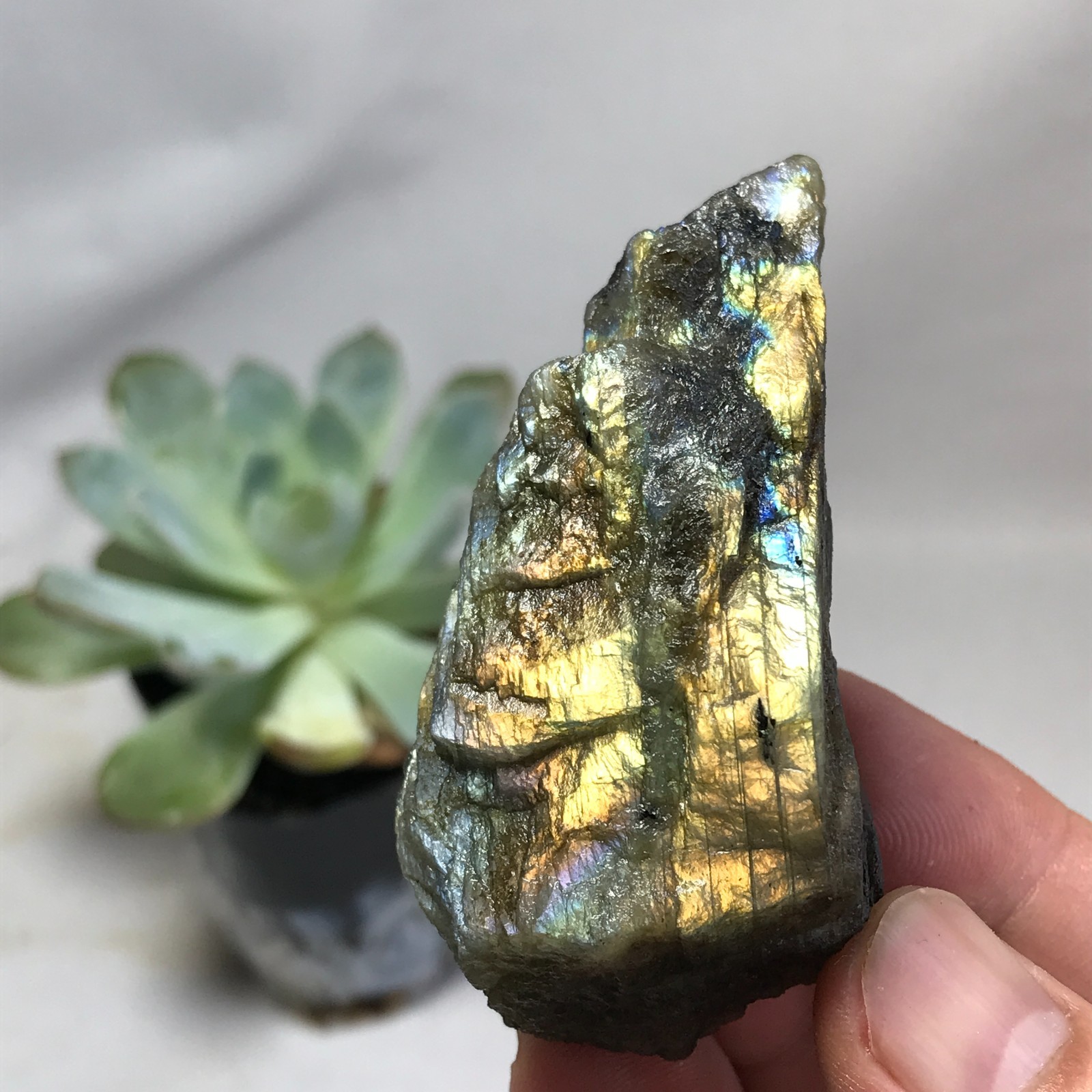 63-35-32mm Natural Labradorite Crystal gemstone Rough Mineral Specimen A7963