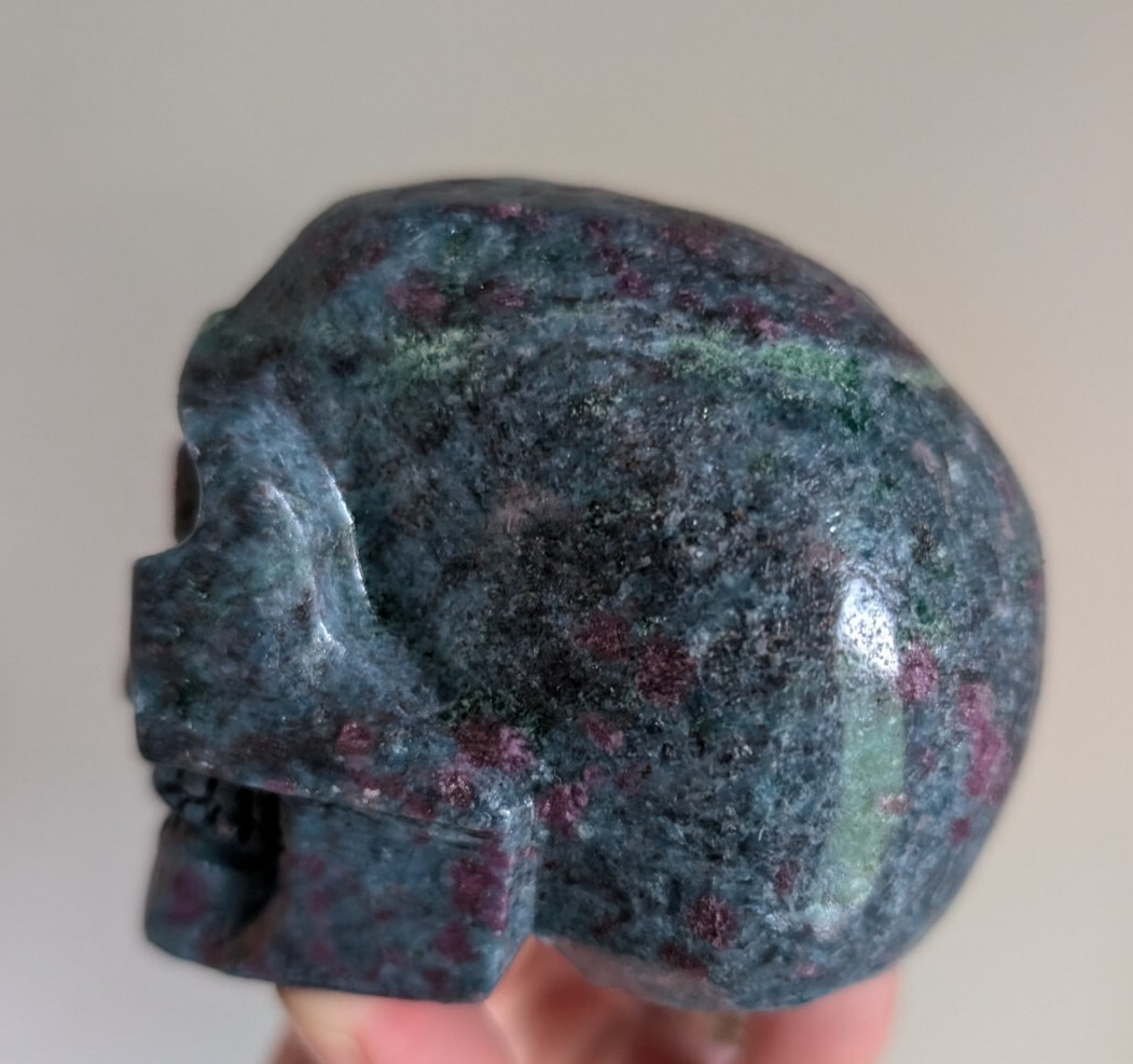 Ruby Kyanite Skull Crystal Large Big Gemstone Coated Reiki Chakra