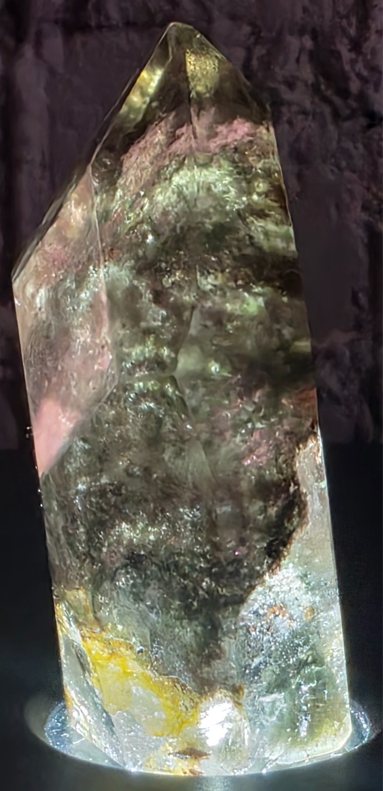 Natural Brazilian Garden Quartz Crystal Point Tower Lodolite Phantom 93.7g