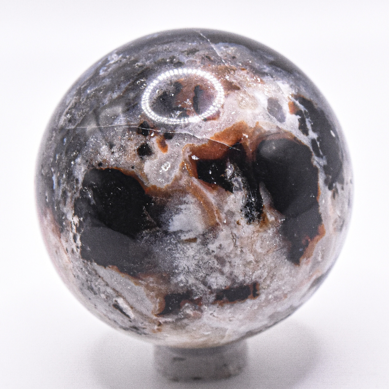 2″ Multicolor Agate Sphere Natural Sparkling Crystal Chalcedony Mineral – India