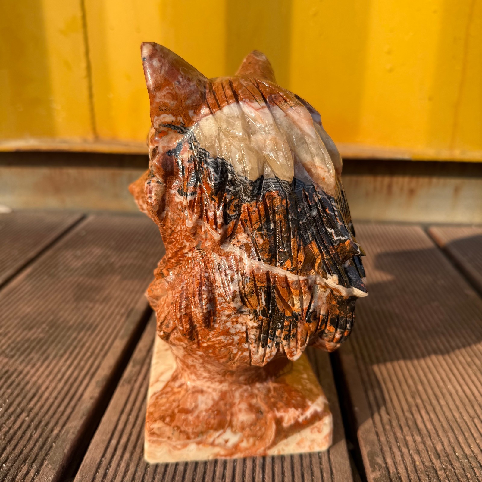 6.6LB natural Five-color Jade Wolf Skull Quartz Crystal Carved Reiki Healing
