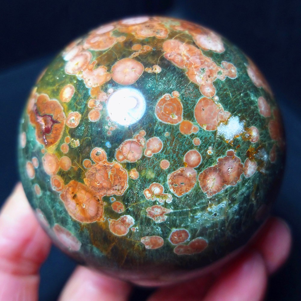 RARE 293G 60mm Natural Polishing Colorful Agate Stone Ball Reiki Healing B1526