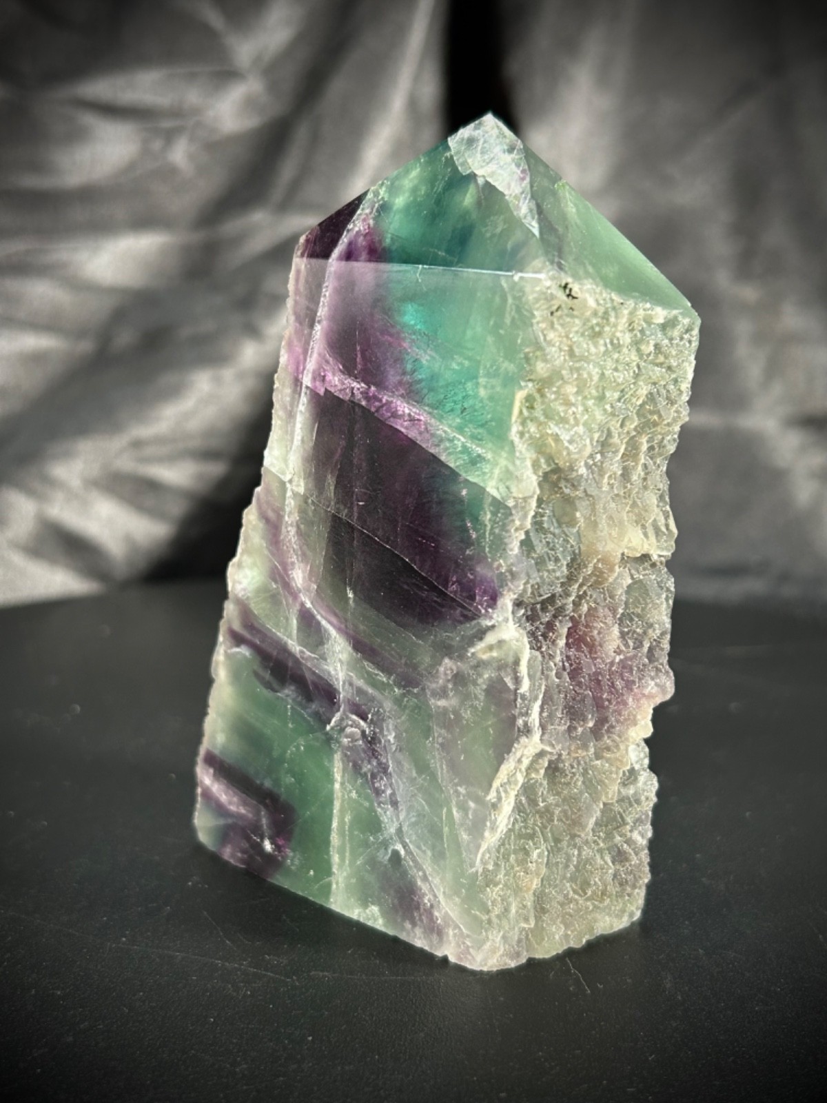 3.93″ Rainbow Fluorite Tower 2 Polished/2 Natural Sides 11.5oz (327 grams)