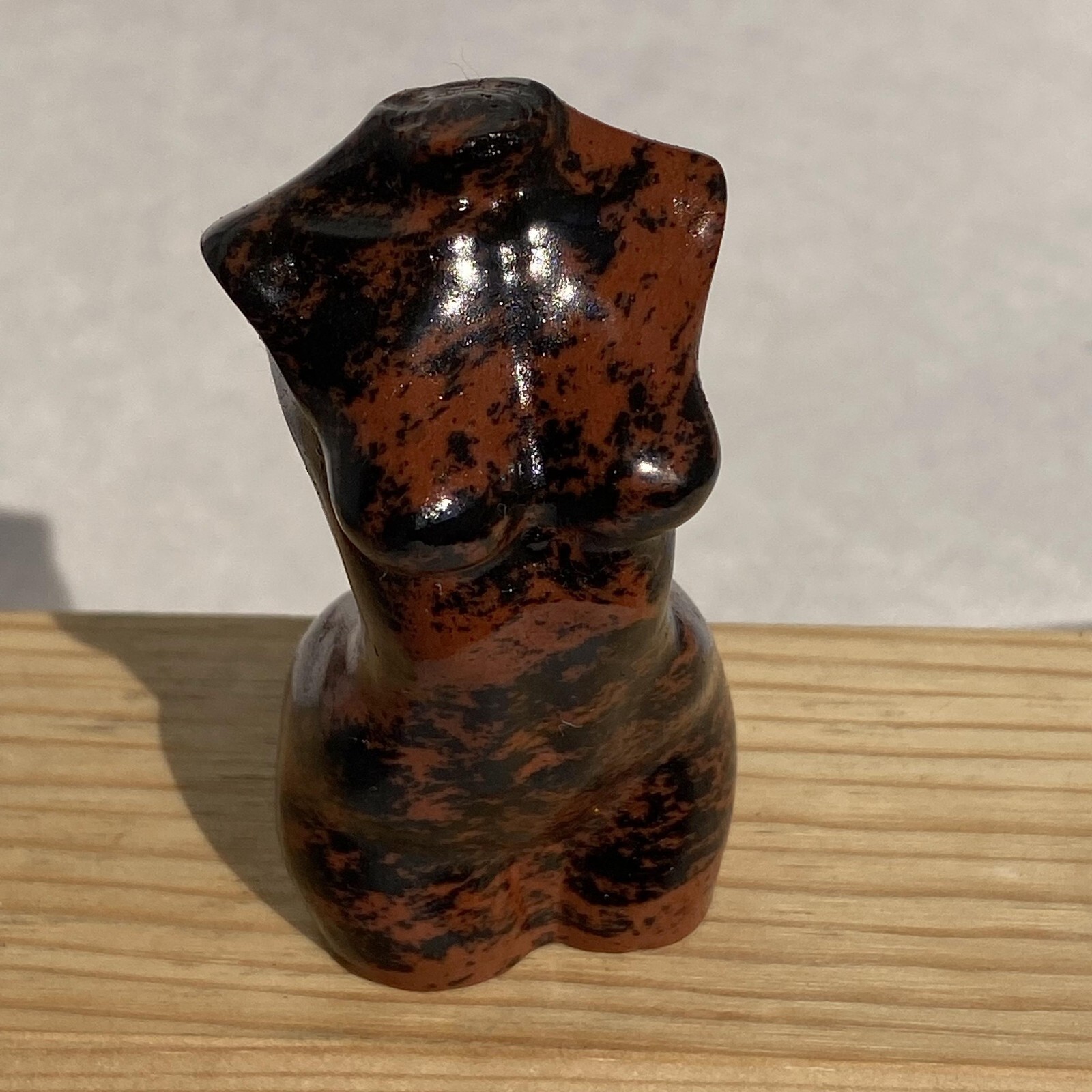 3″Carved Natural Red obsidian Goddess Quartz Crystal skull Body Sculpture 1PC.