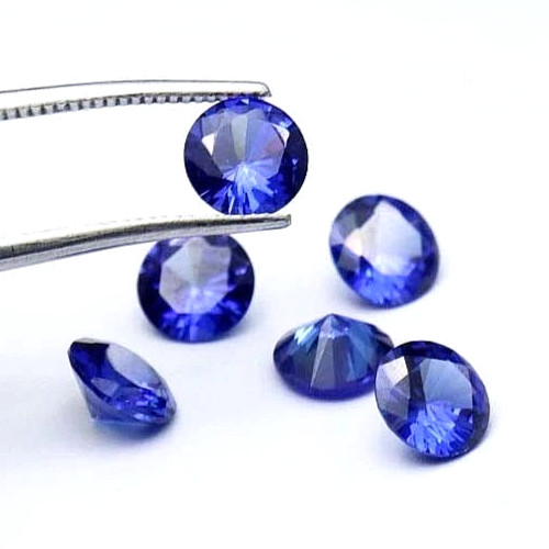 7.25 Ct Natural Round Cut Ceylon Blue Sapphire Certified Loose Gemstone 6 Pcs