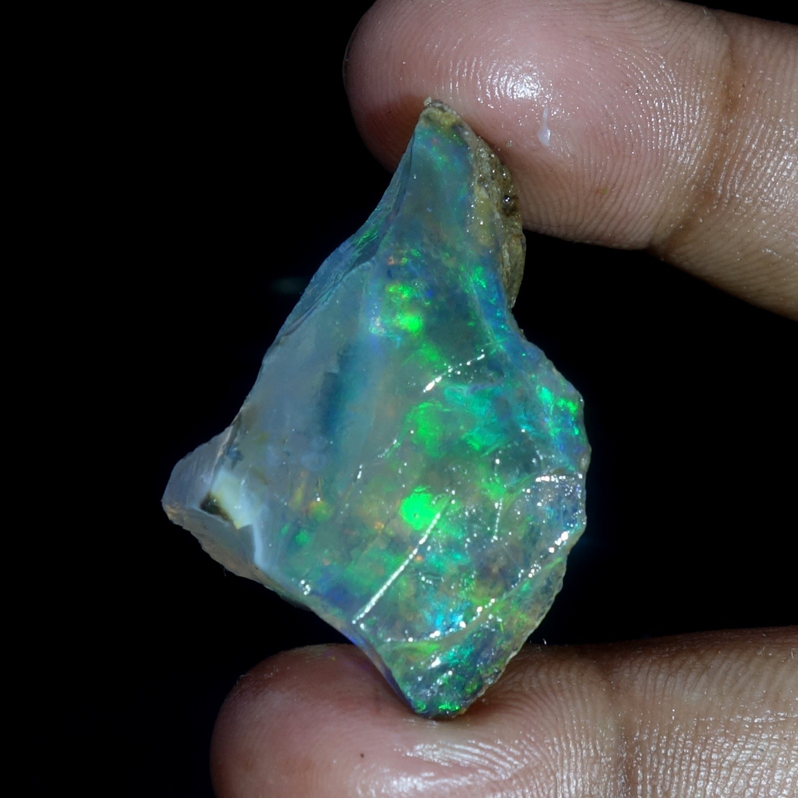 AA+ Ethiopian Oli Opal Rough Entreated Welo Opal Multi Fire Color Flash 54.50Cts