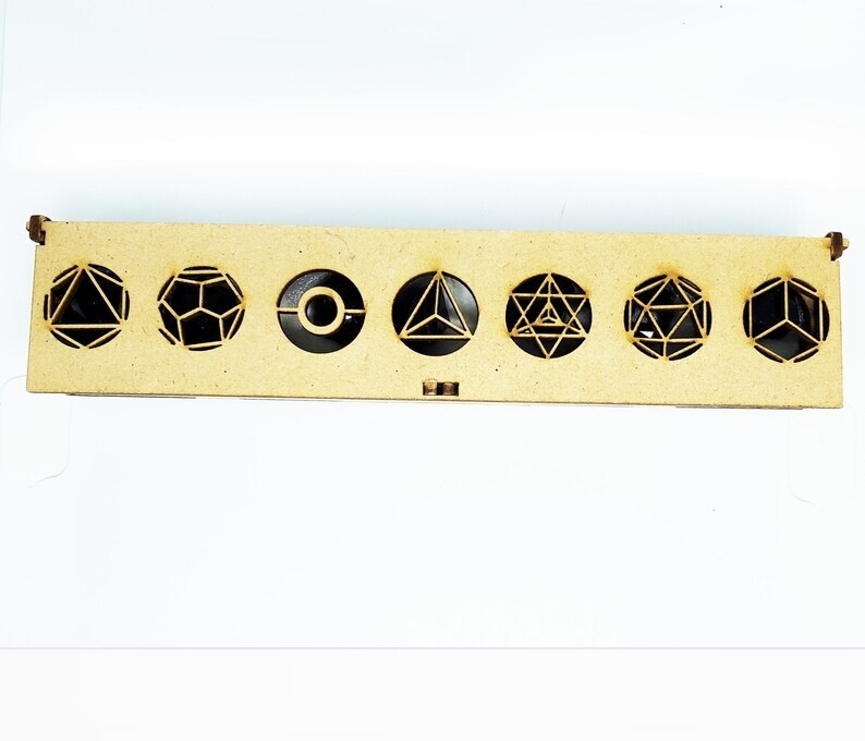 Clear Quartz 7Pcs Sacred Geometry Set Platonic Solids with Wooden Box 15-20MM