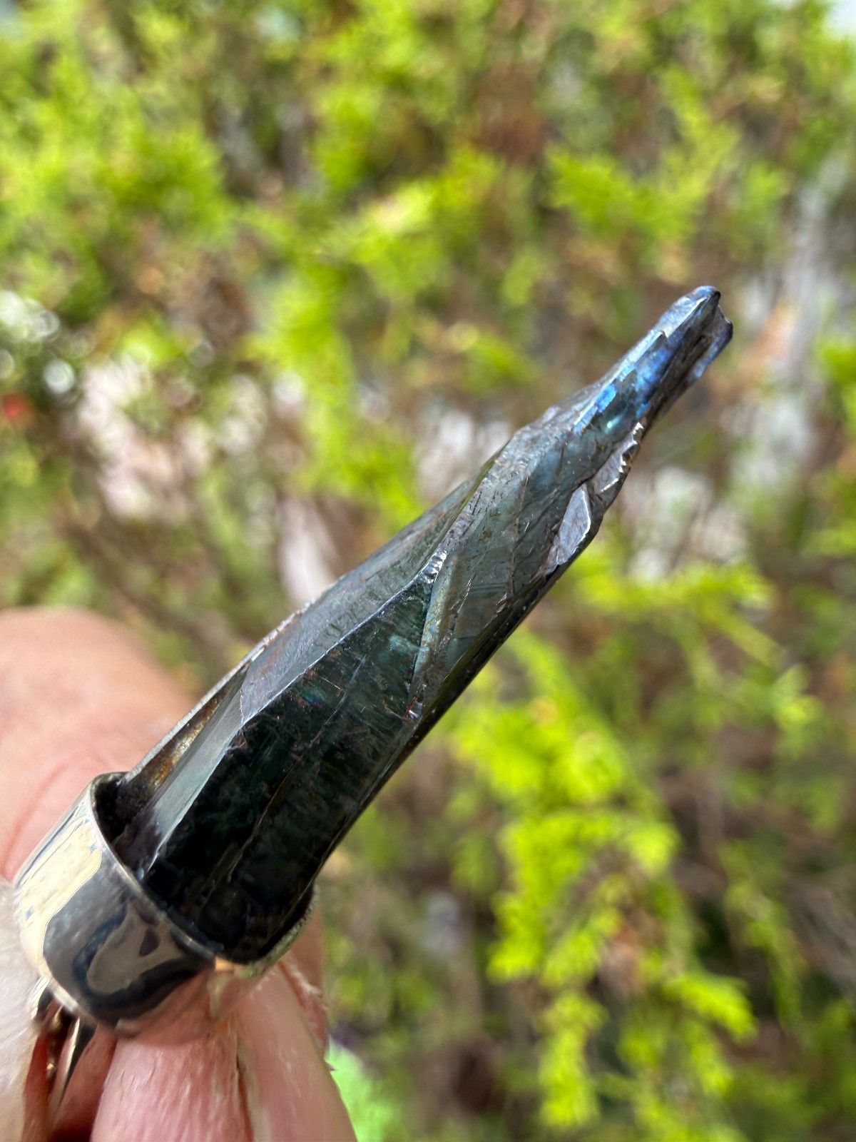 Vivianite Crystal Pendant silver 925 Raw anxiety healing natural awareness