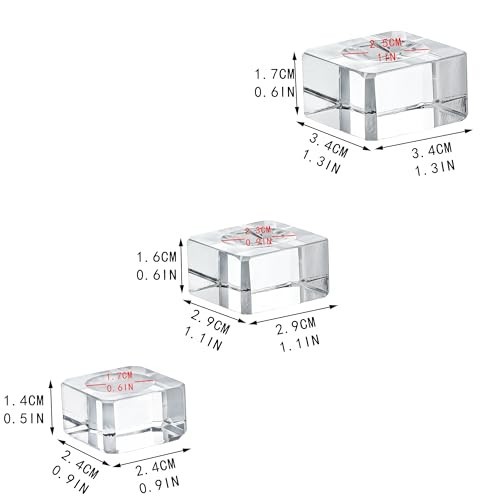 6 Pack Square Crystal Display Bases for 3D Laser Balls 6Pcs Glass Stands for Cry