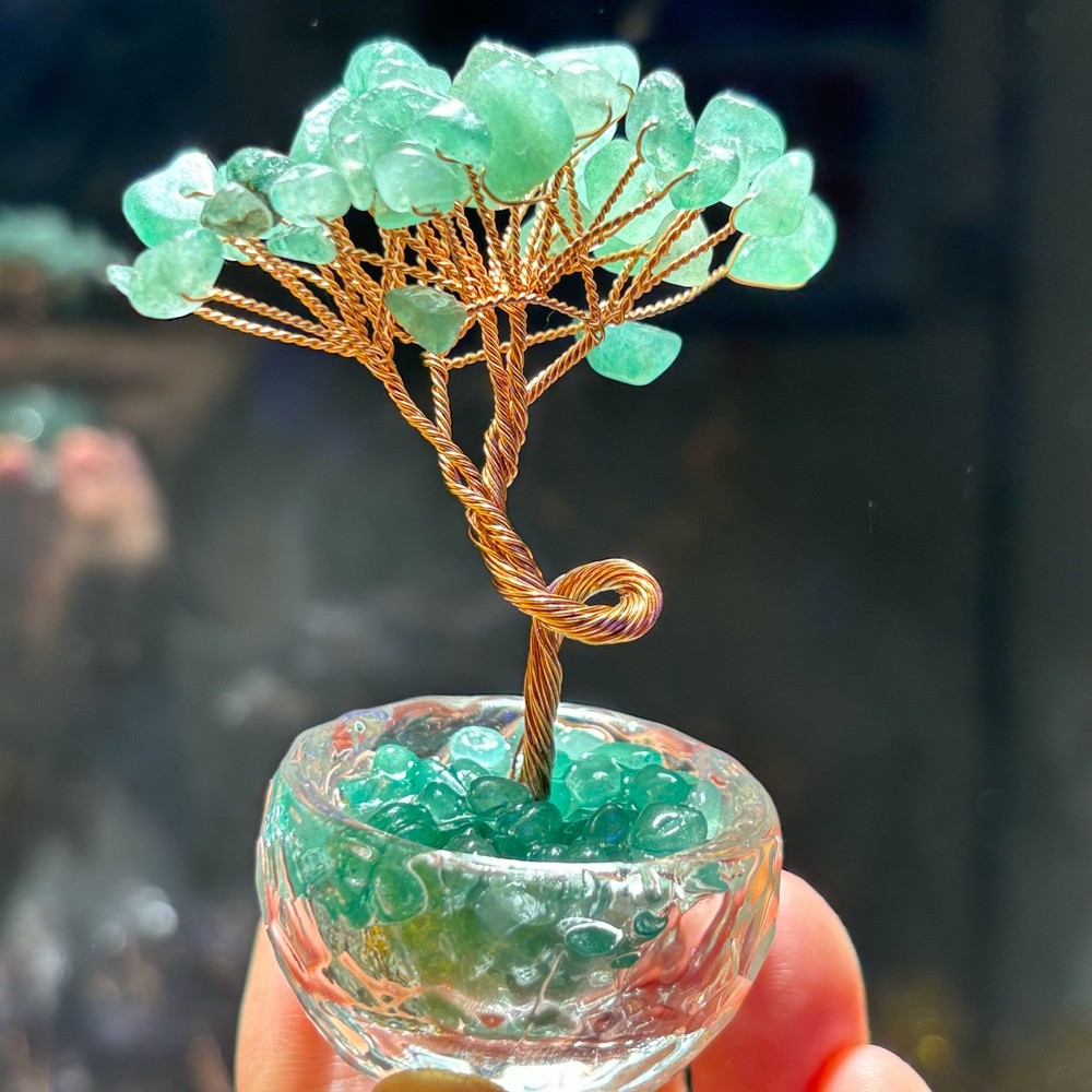 DIY Aventurine Quartz Gemstone Tree , Crystal for Positive Energy, Money Tree