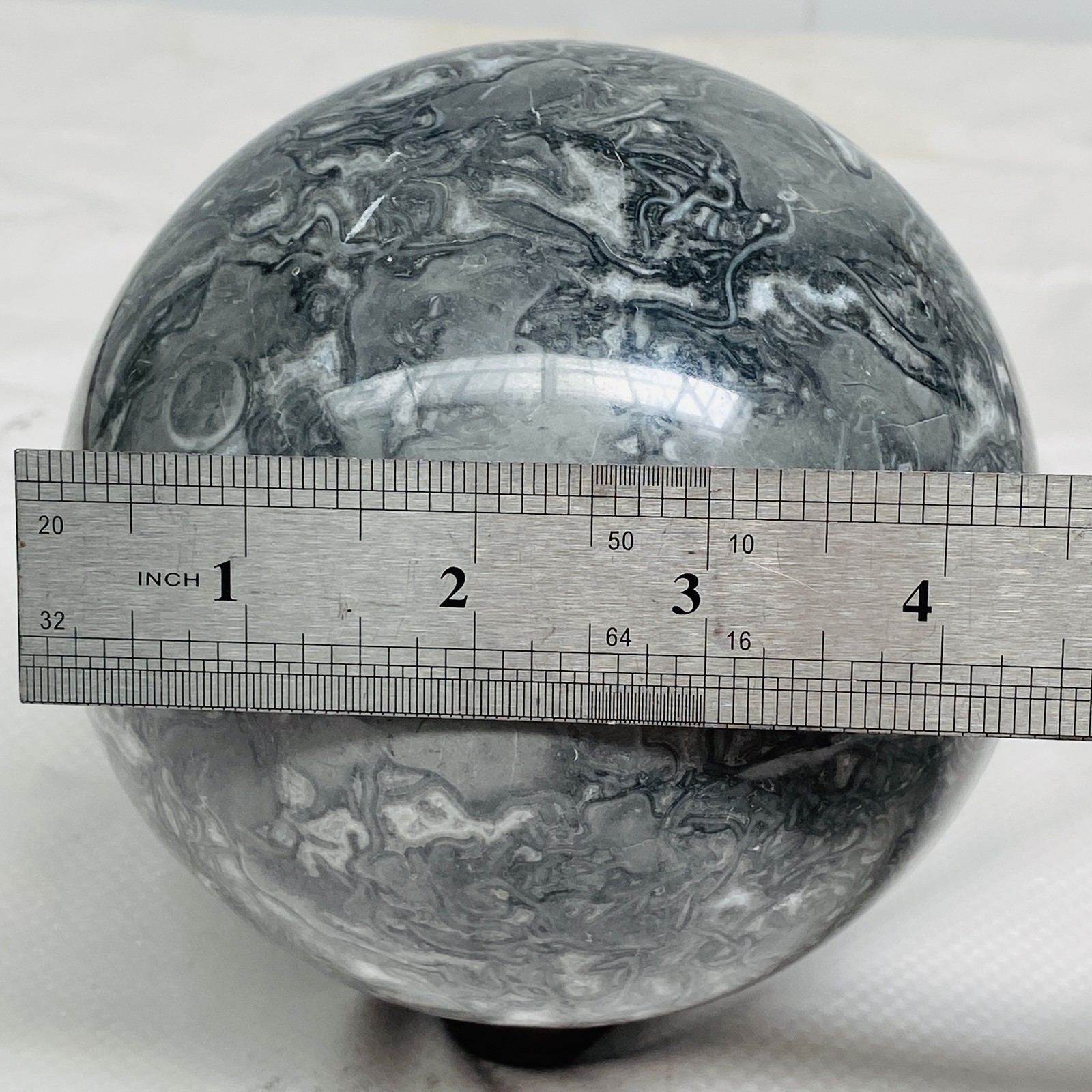 Natural Picasso Jasper Sphere Black Gray Crystal Ball Healing 3300G (7.27LB)