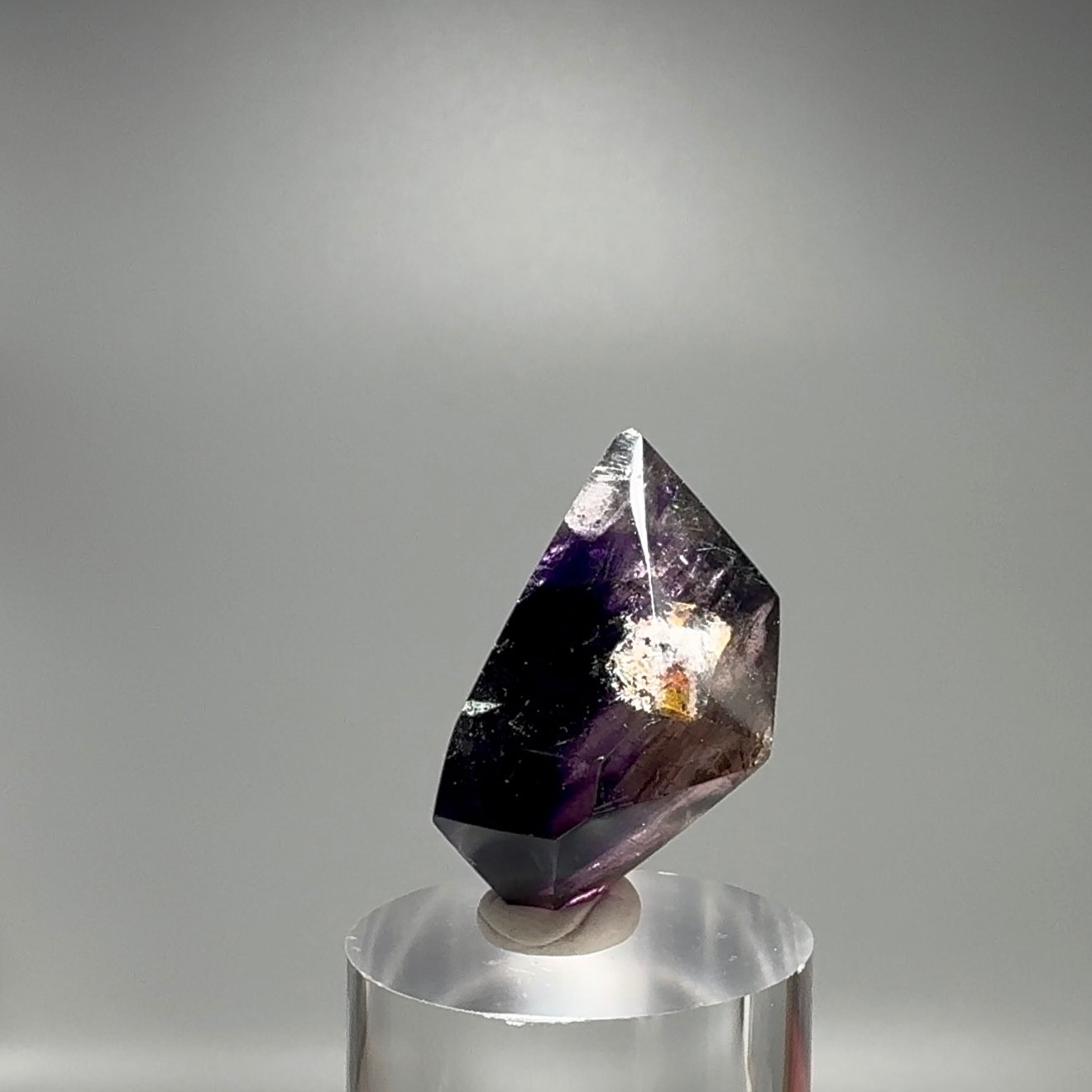 Moving Bubble! RARE Grape Jelly Amethyst Enhydro Crystal w Glitter Hematite