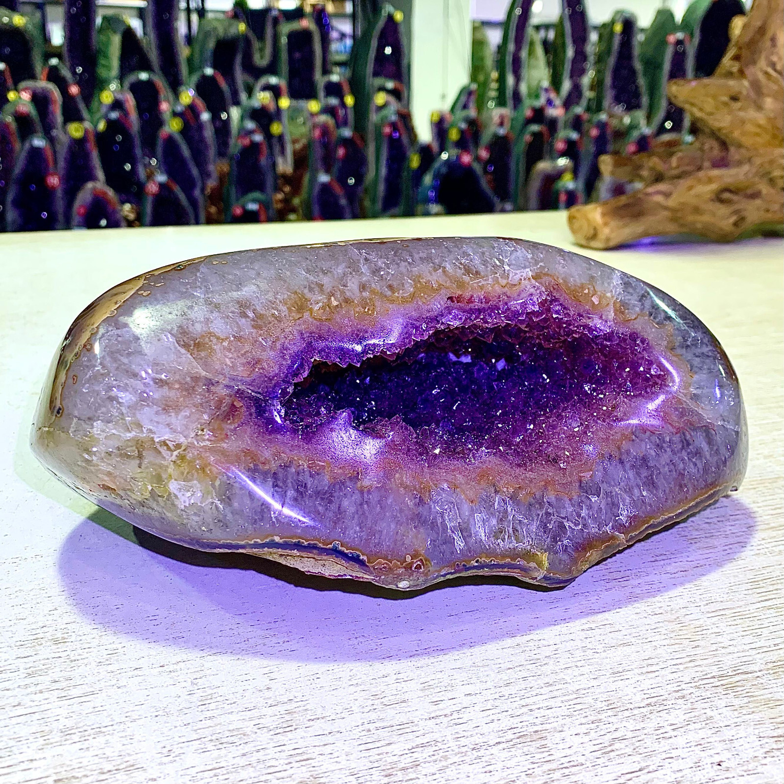 8.65LB Uruguay Natural Amethyst Agate Cave Money Bag Decoration
