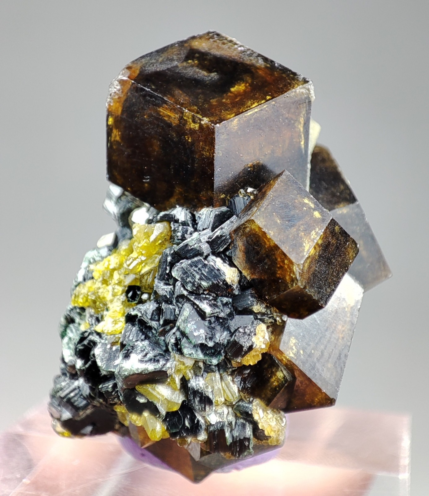 14-gm Andradite Garnet Crystals with Diopside & Clinochlore Mica, Specimen -Afgh