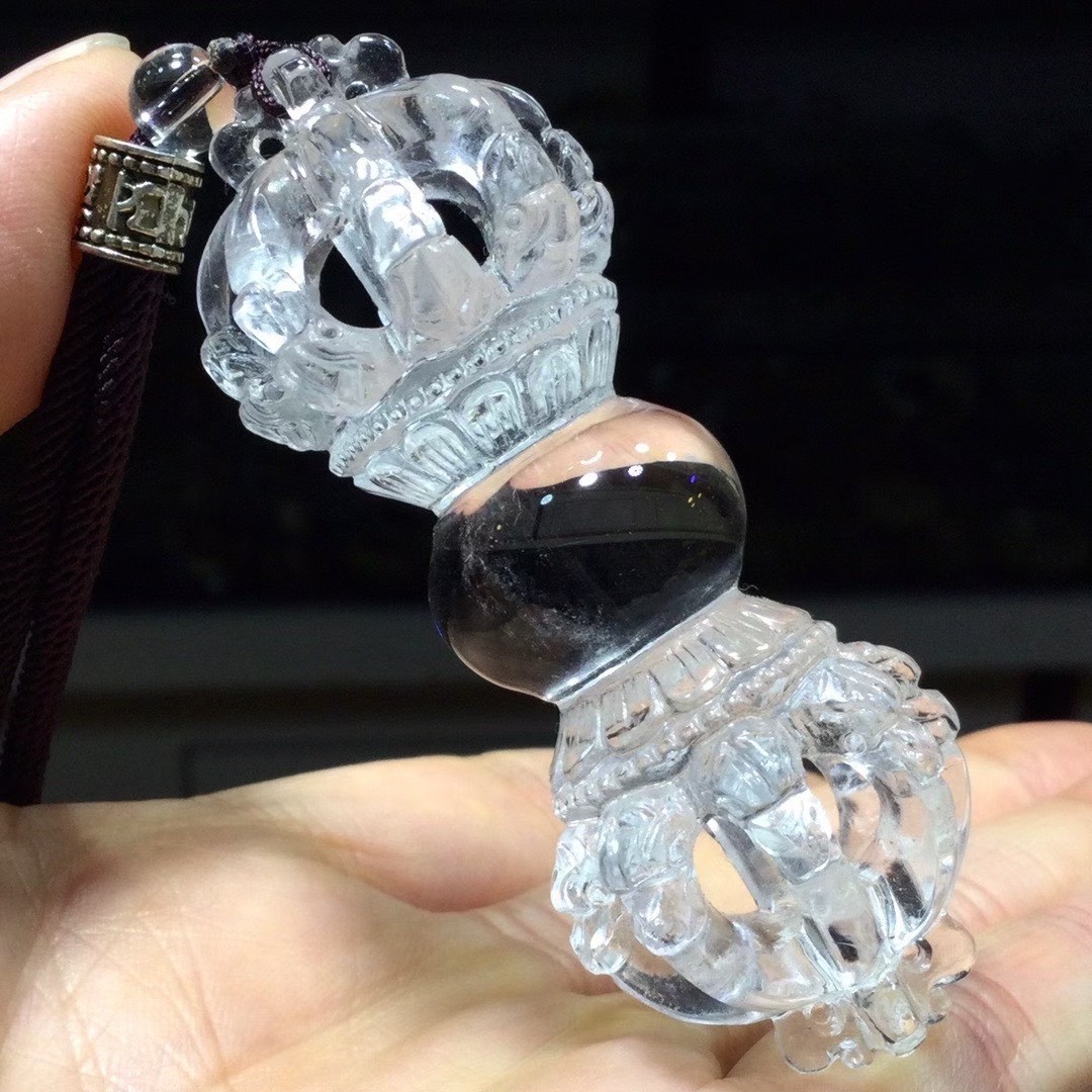35.77g Natural White crystal Vajra pestle quartz crystal Reiki Healing pendant