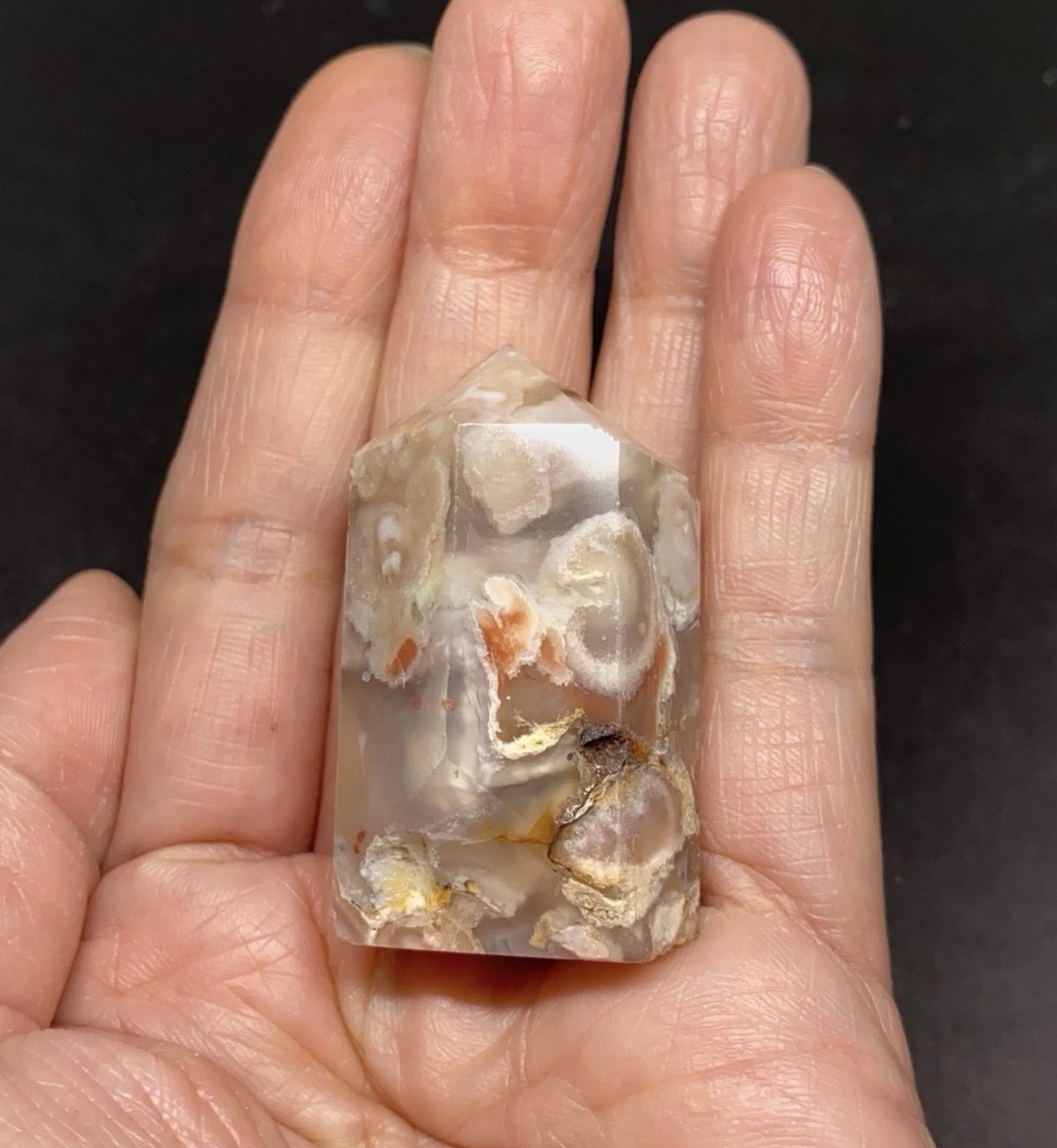 Flower Agate Crystal Point From Madagascar 38g