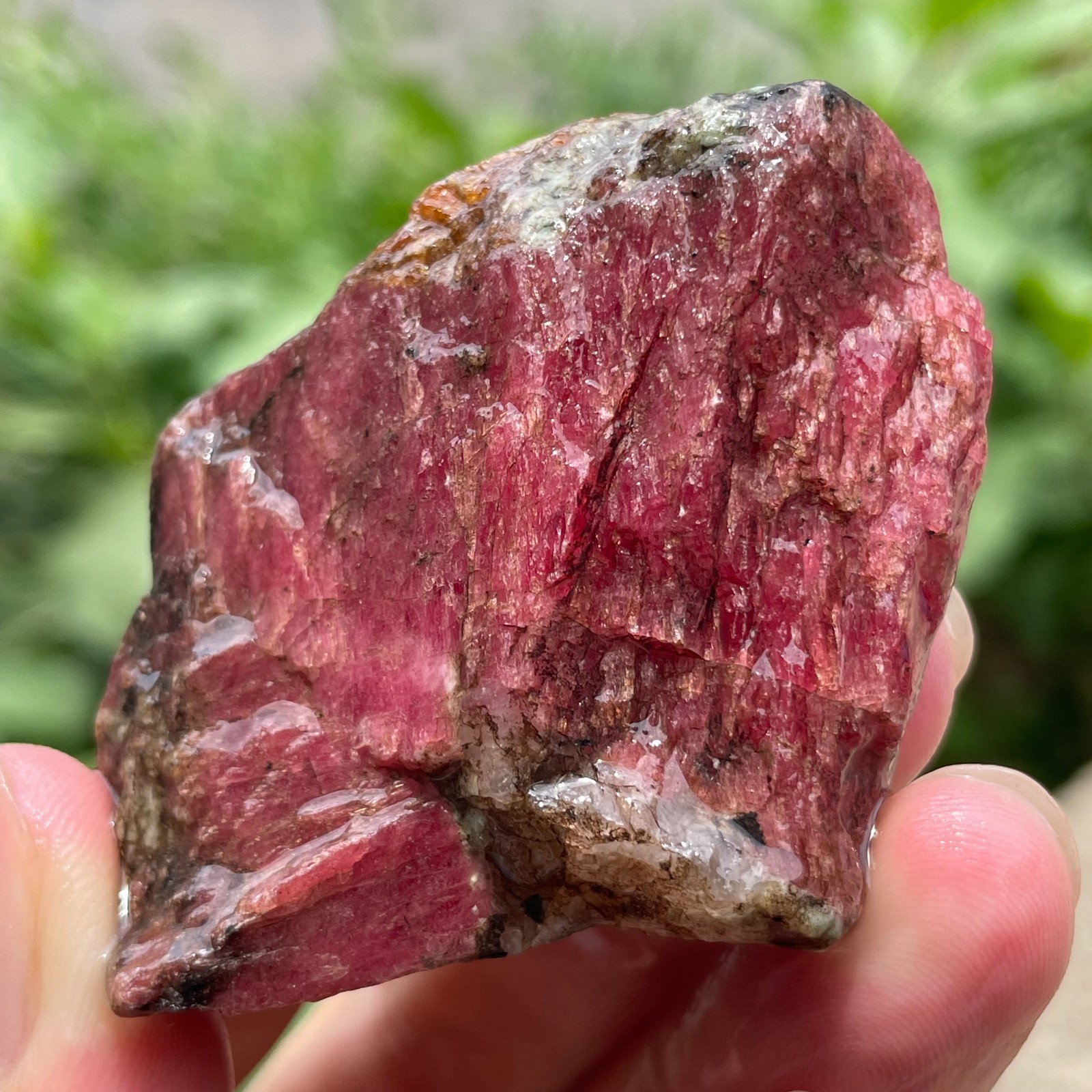 98g Small Raw Ore Red Black Rhodonite Quartz Gemstone Mineral Specimen