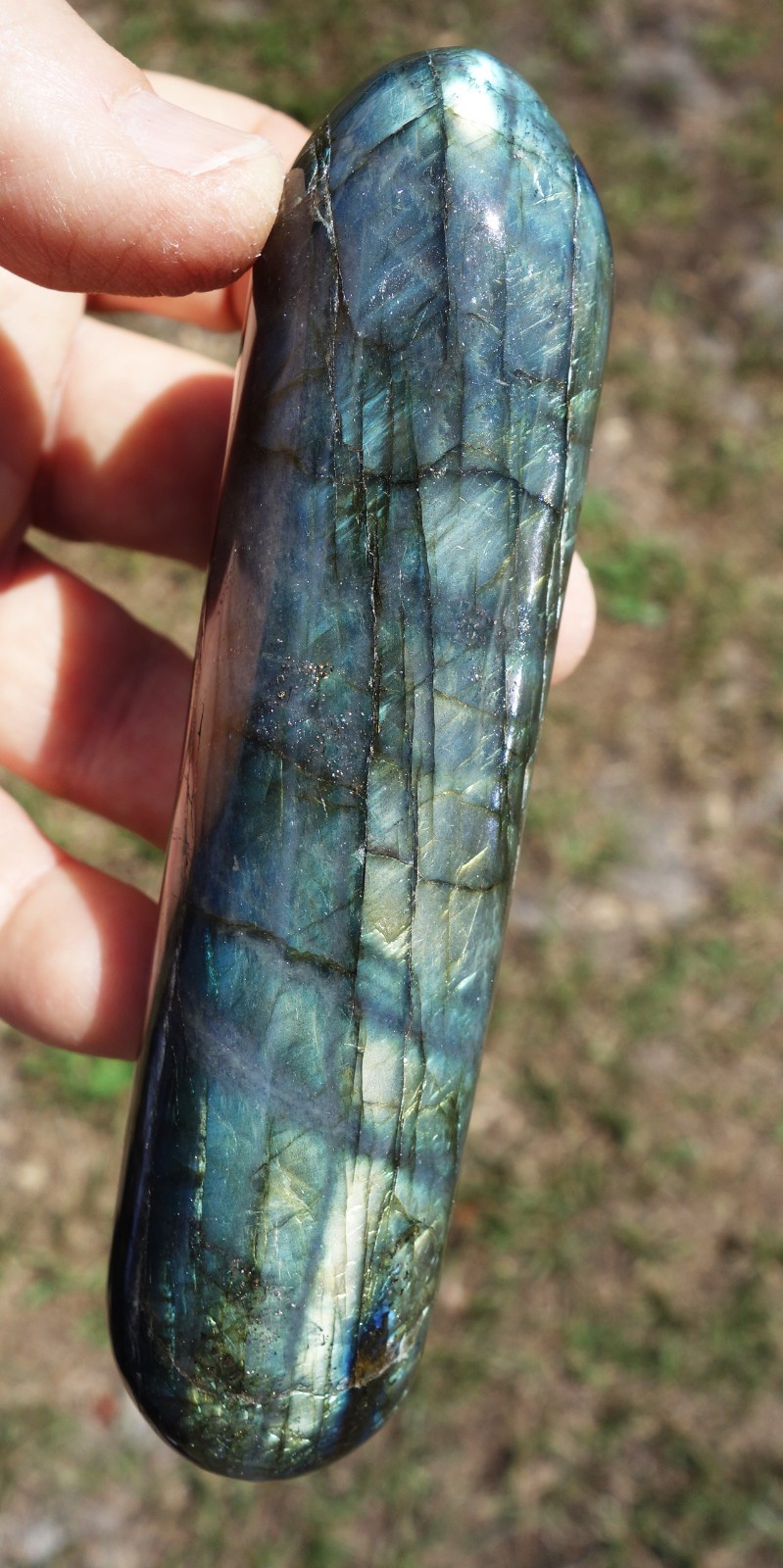 Super FLASH LABRADORITE Crystal Massage Wand Point BRAND NEW Old Stock For Sale