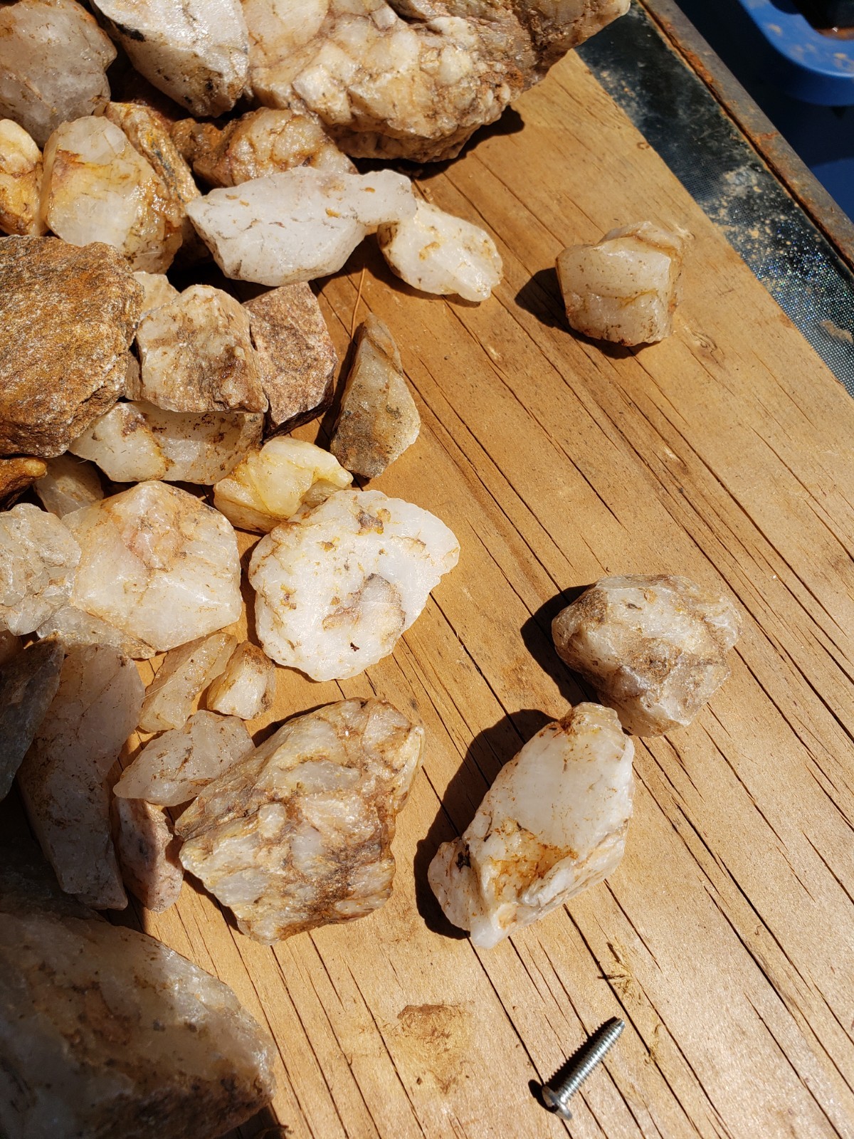 Assorted Raw Quartz crystals, Clear, Smokey, Strawberry, anywhere from 8*8″