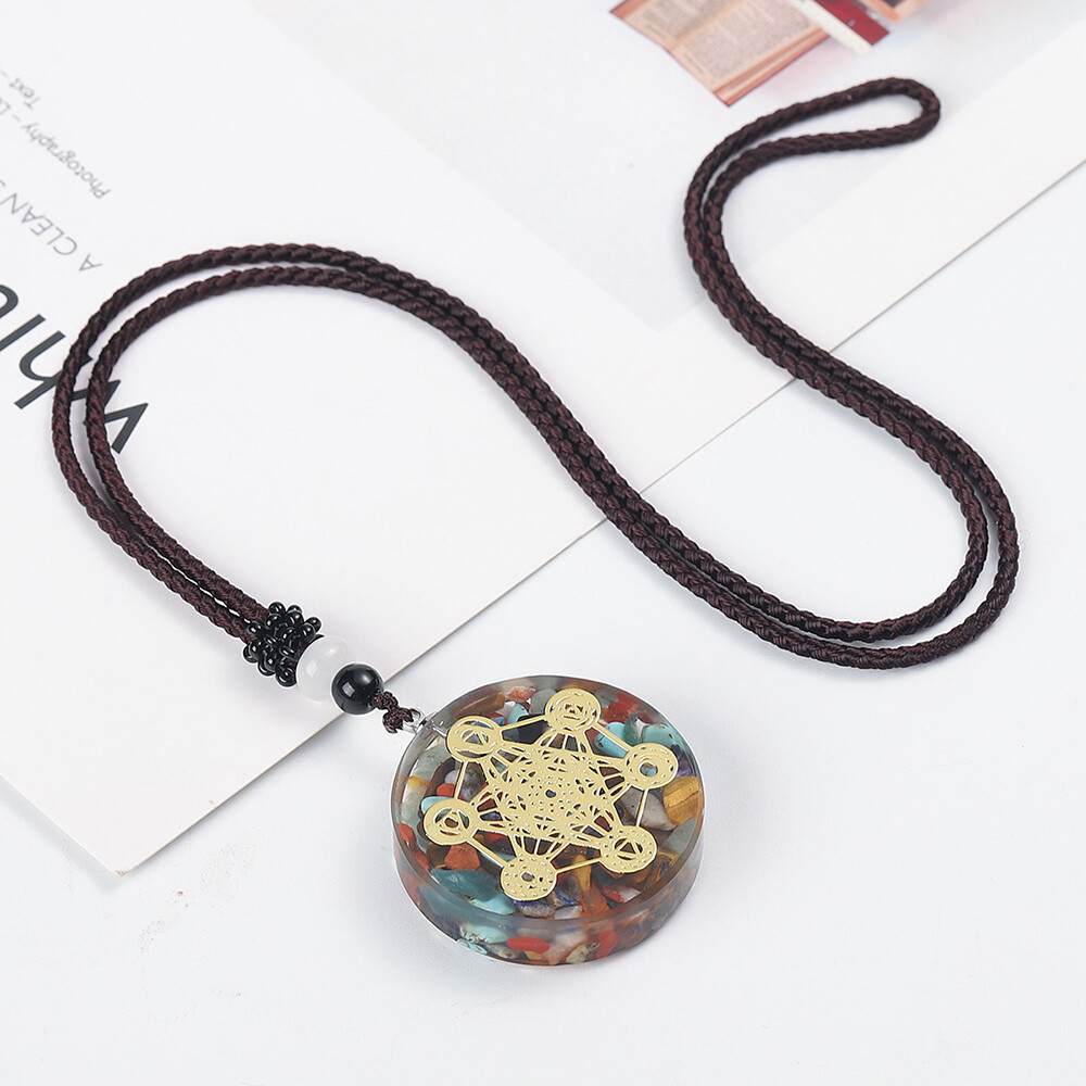 Natural Orgonite Stones Pendant Crystal Healing Chakra Energy Orgone Necklace