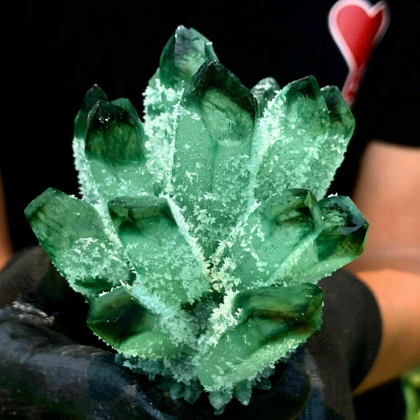 400g+ New Green Phantom Quartz Crystal Cluster Mineral Specimen Reiki Healing