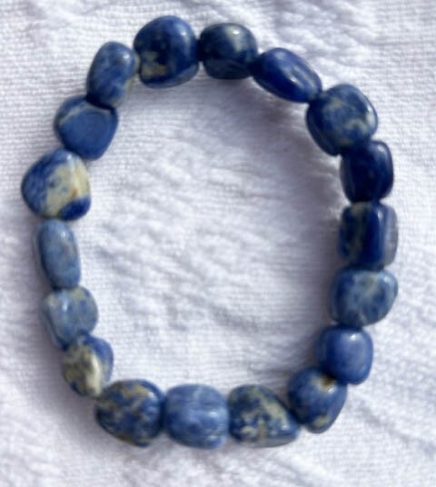 Sodalite Tumbled Stone 8″ stretch Bracelet Crystal Natural Gemstone Reiki Yoga